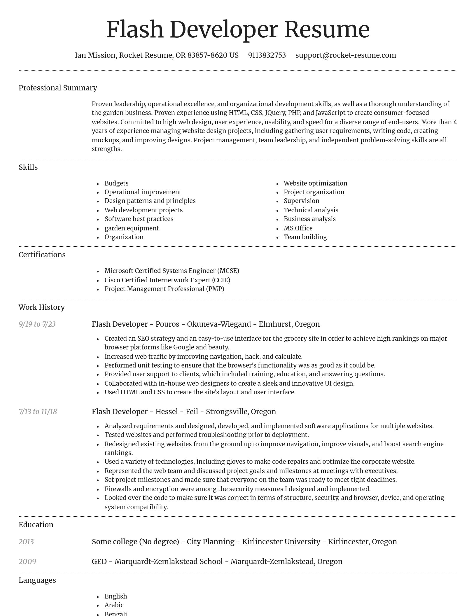 Dignified resume template