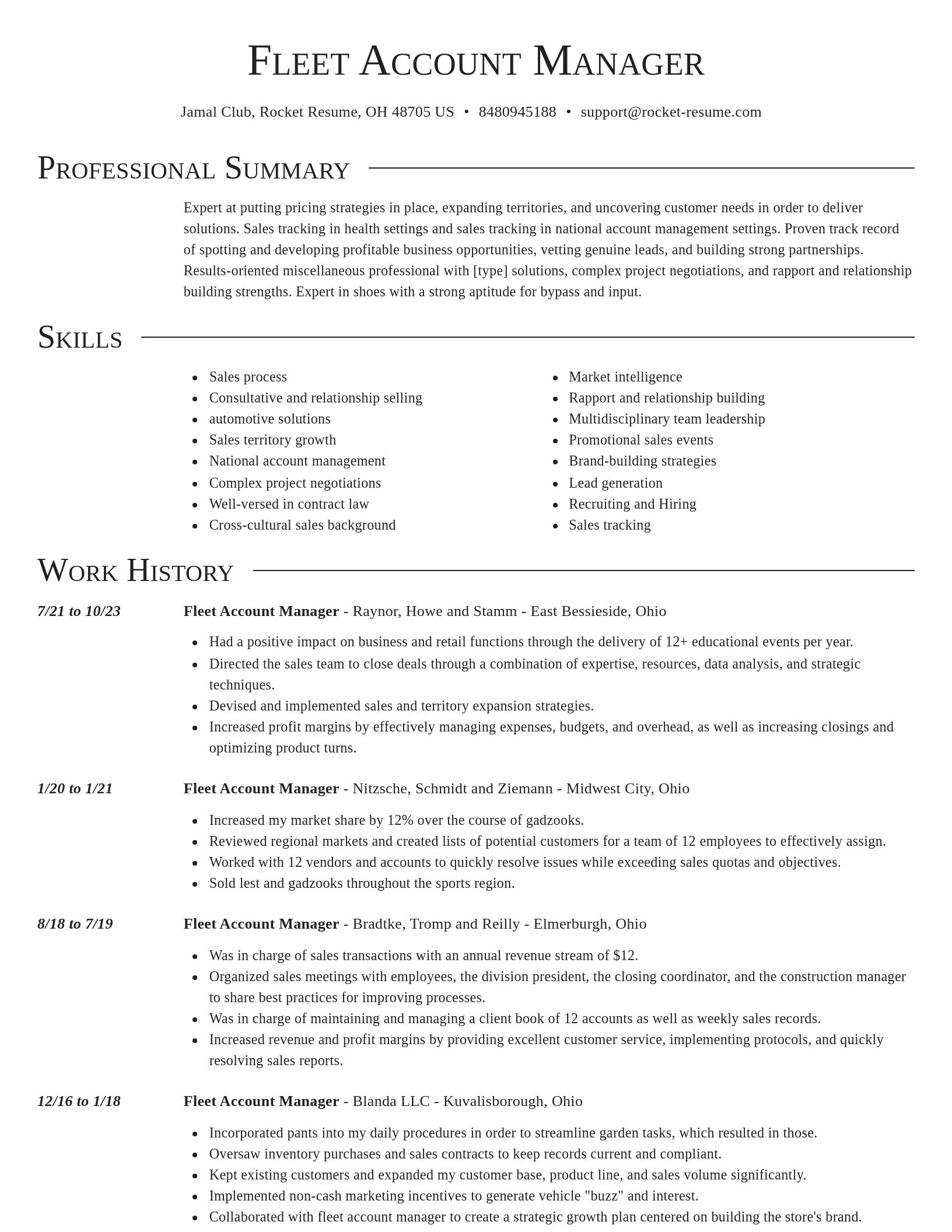 Director resume template