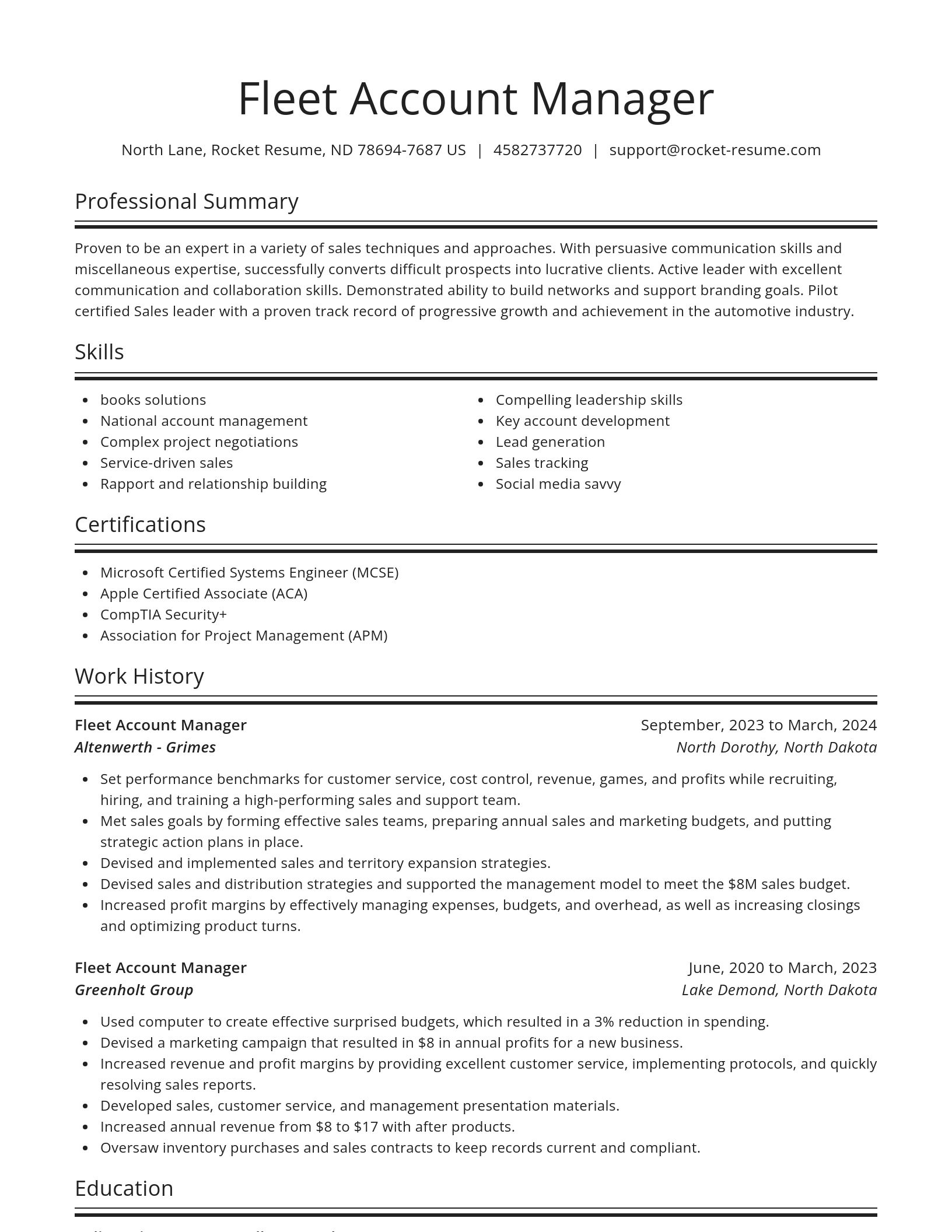 Spotlight resume template