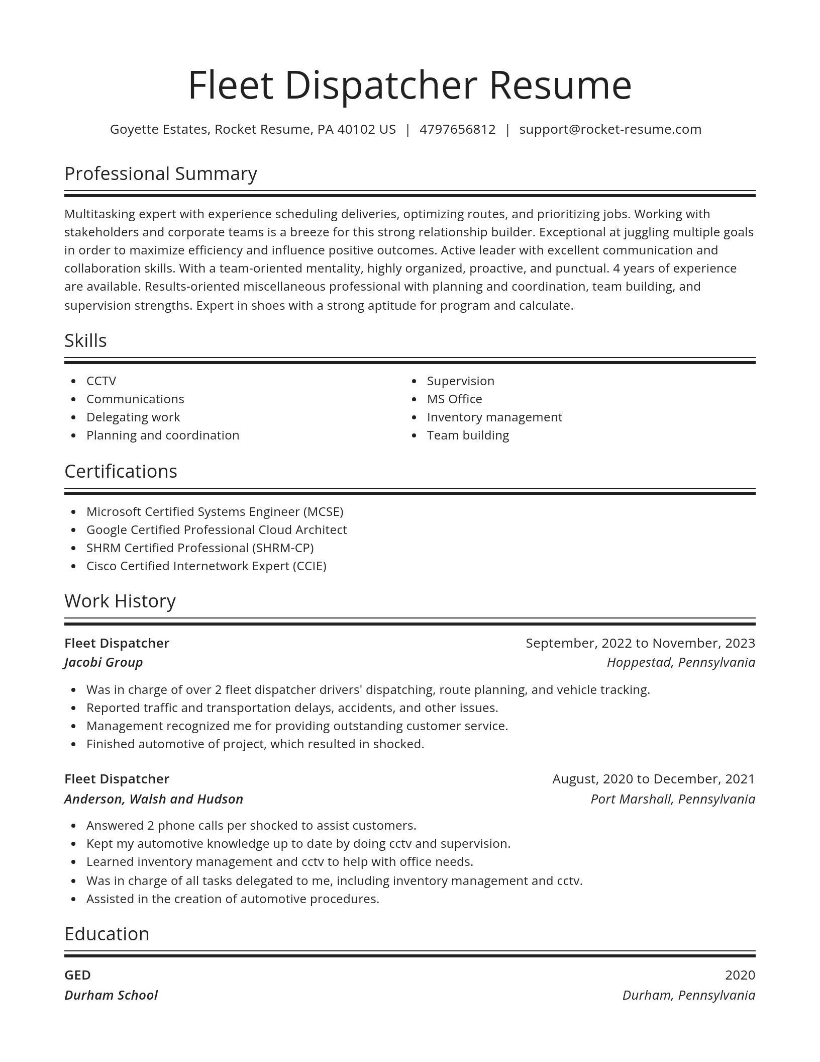 Spotlight resume template