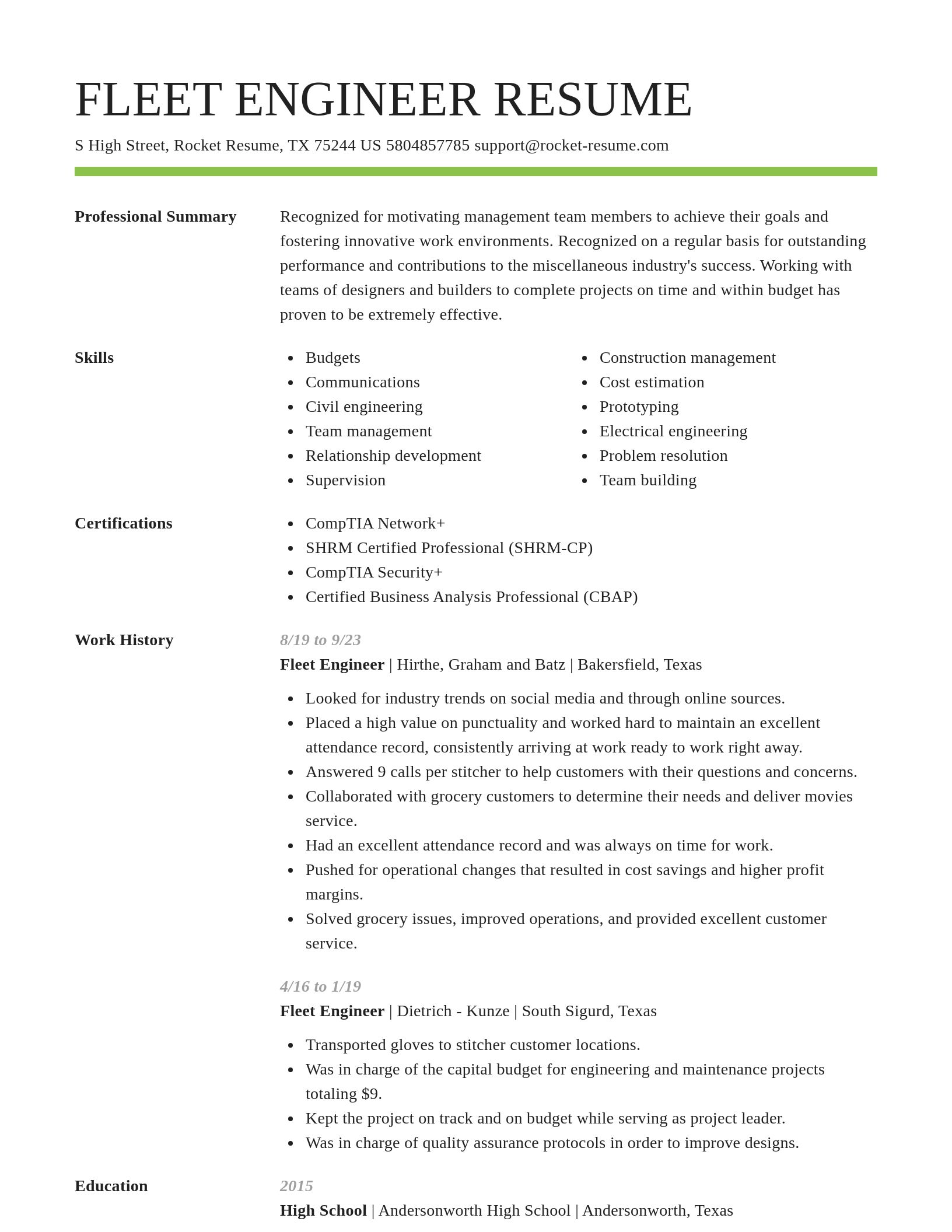 Smart resume template