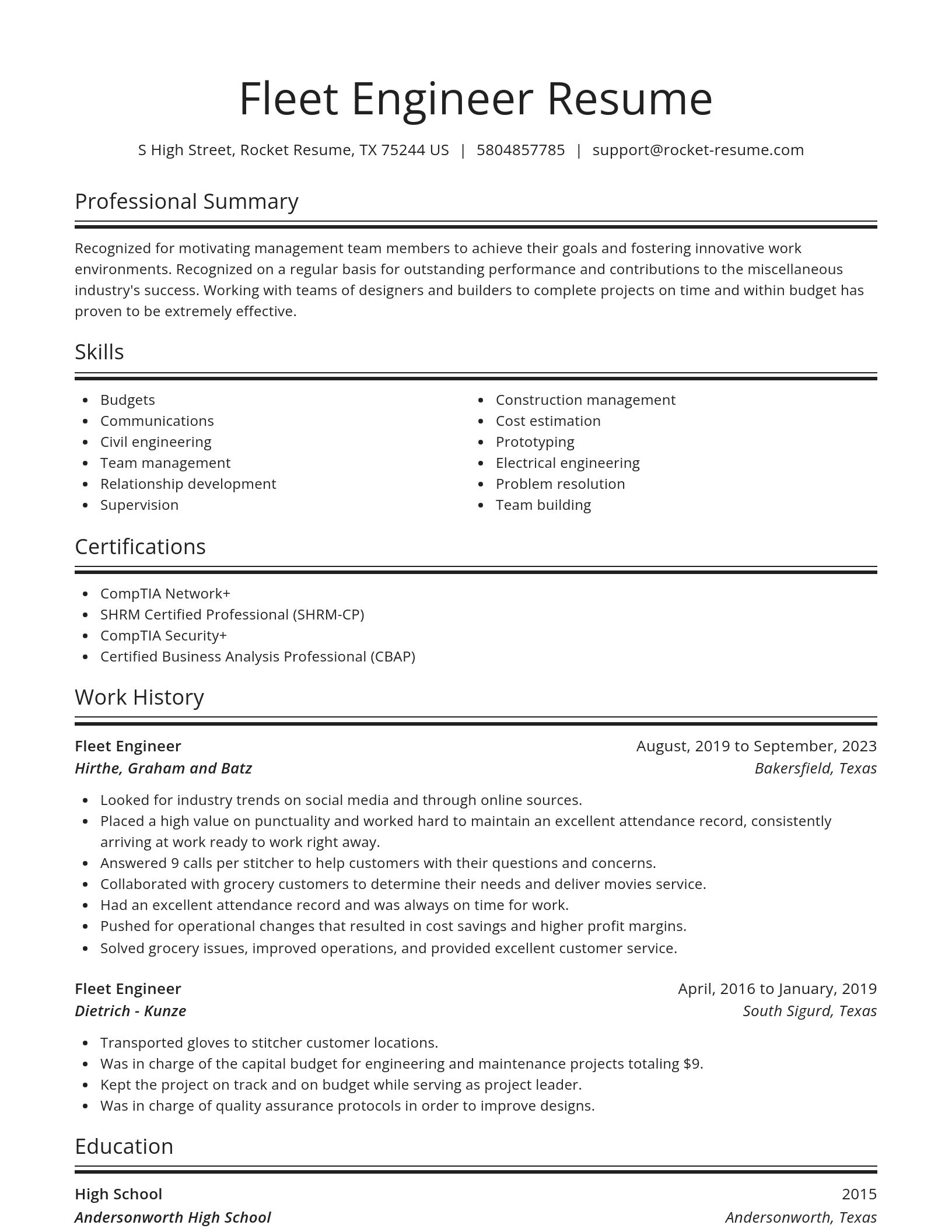 Spotlight resume template