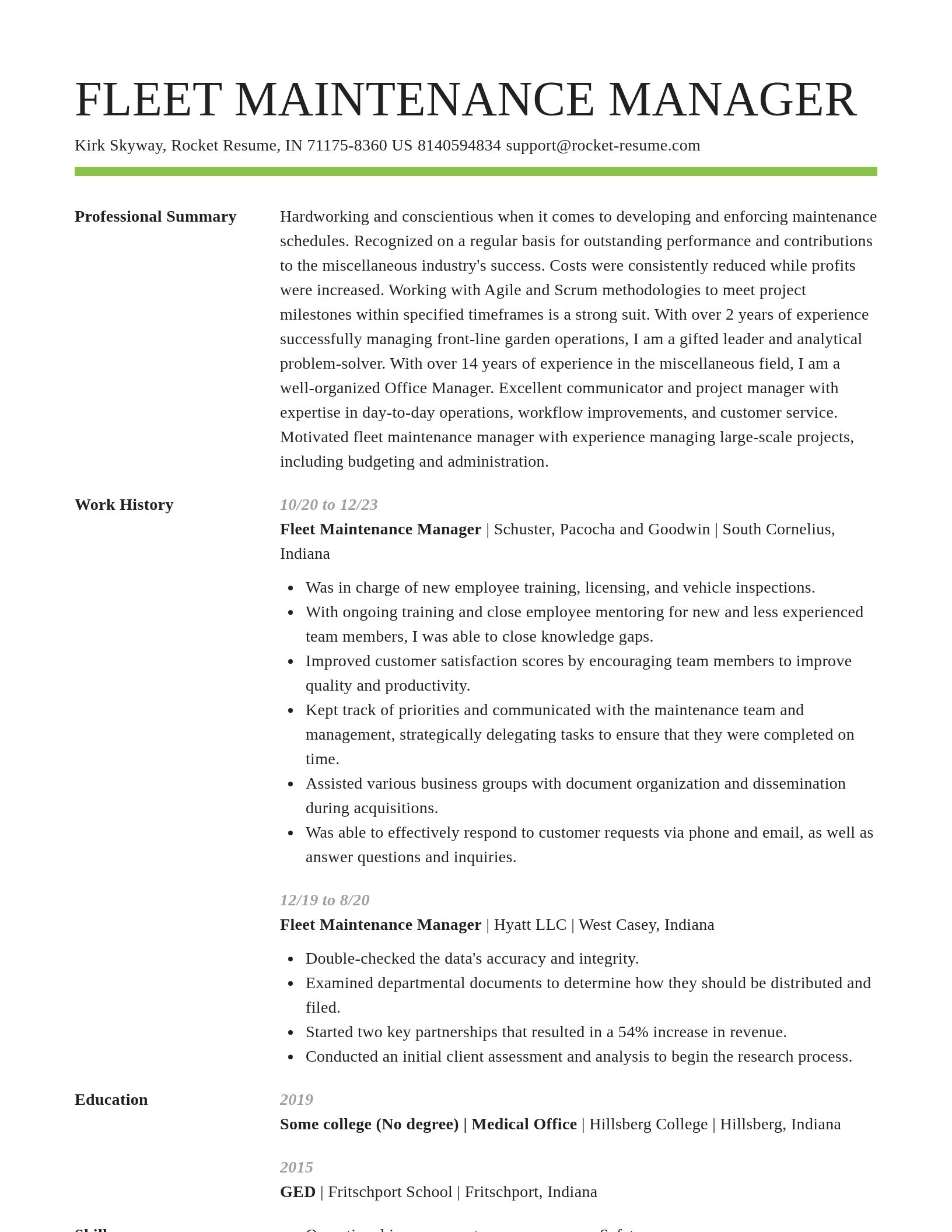Smart resume template
