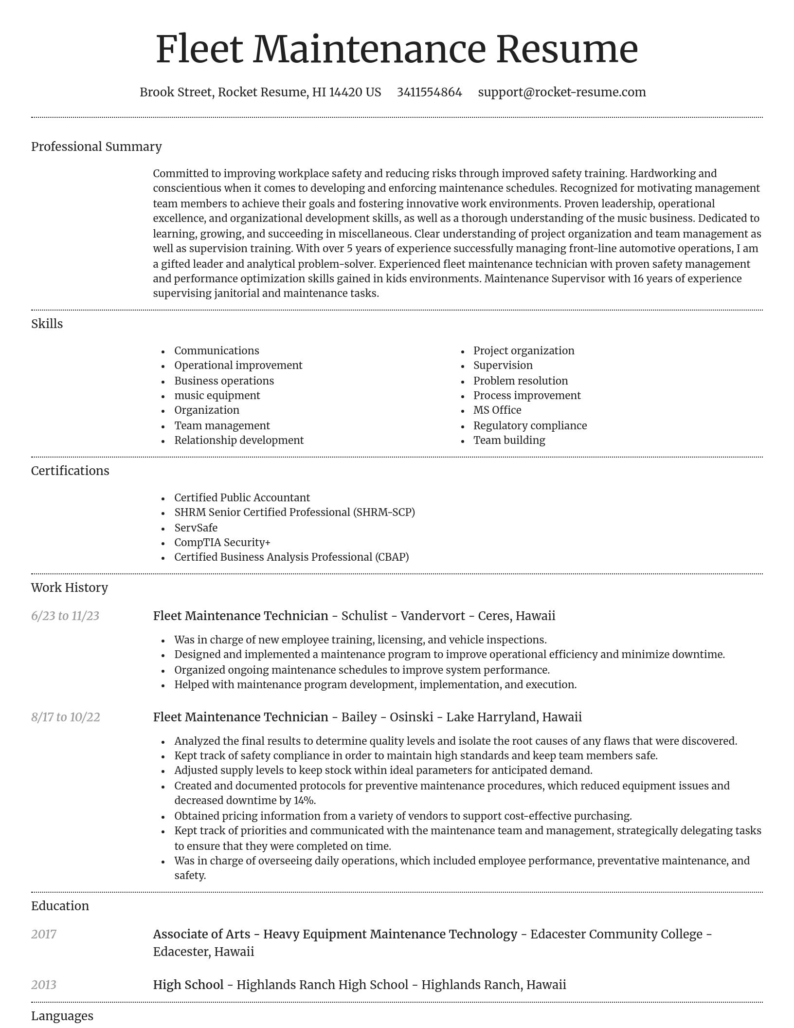 Dignified resume template
