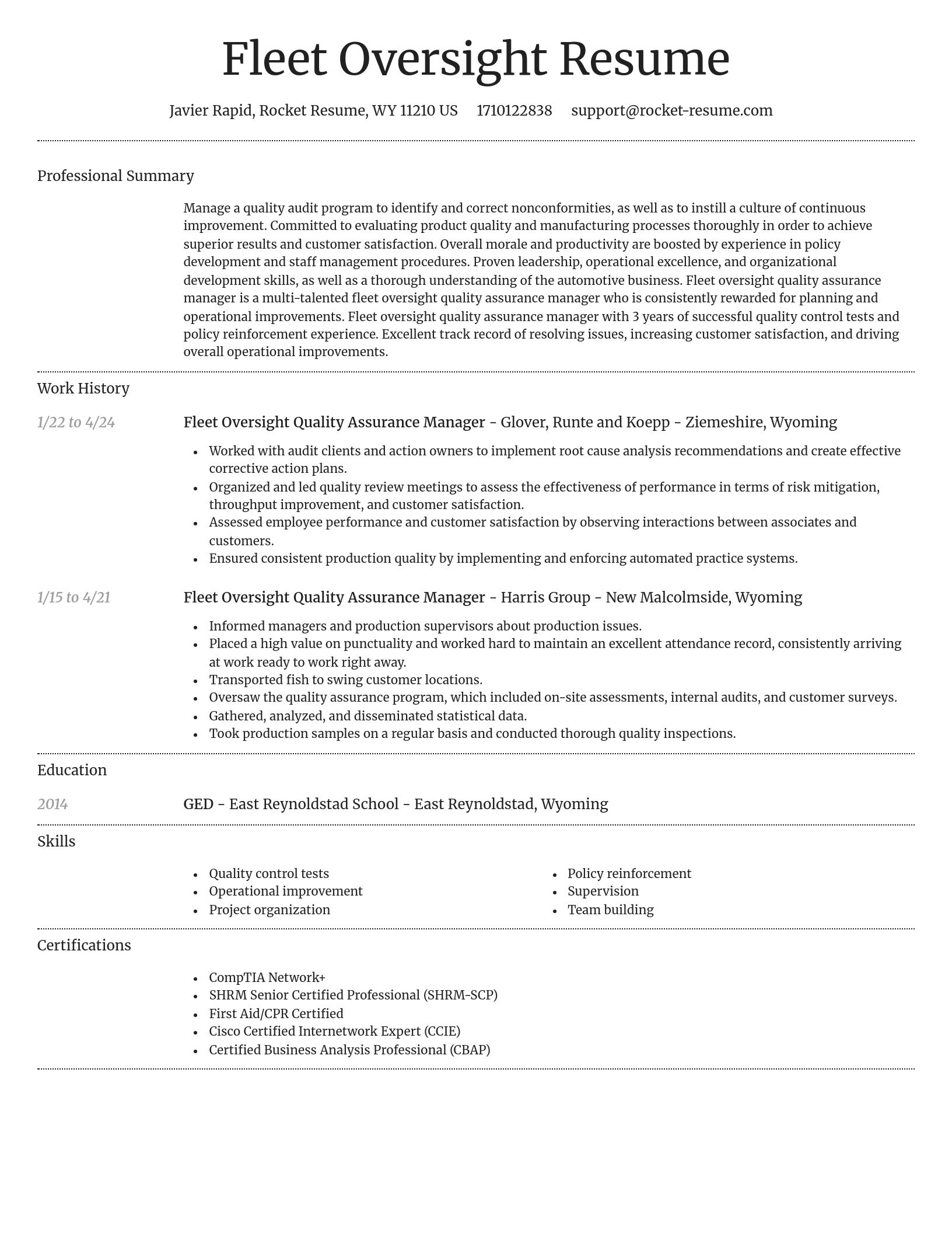 Dignified resume template