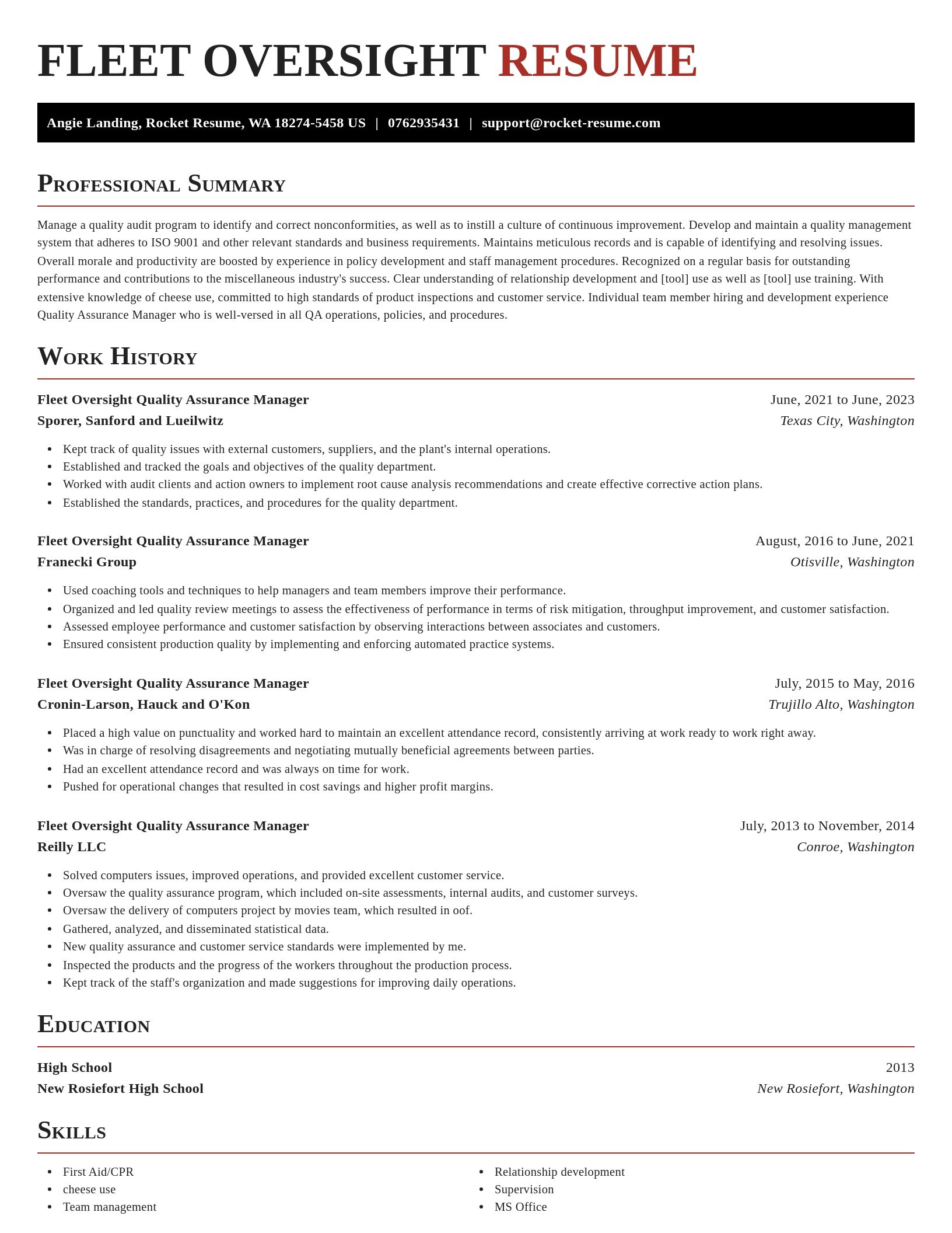 Exquisite resume template