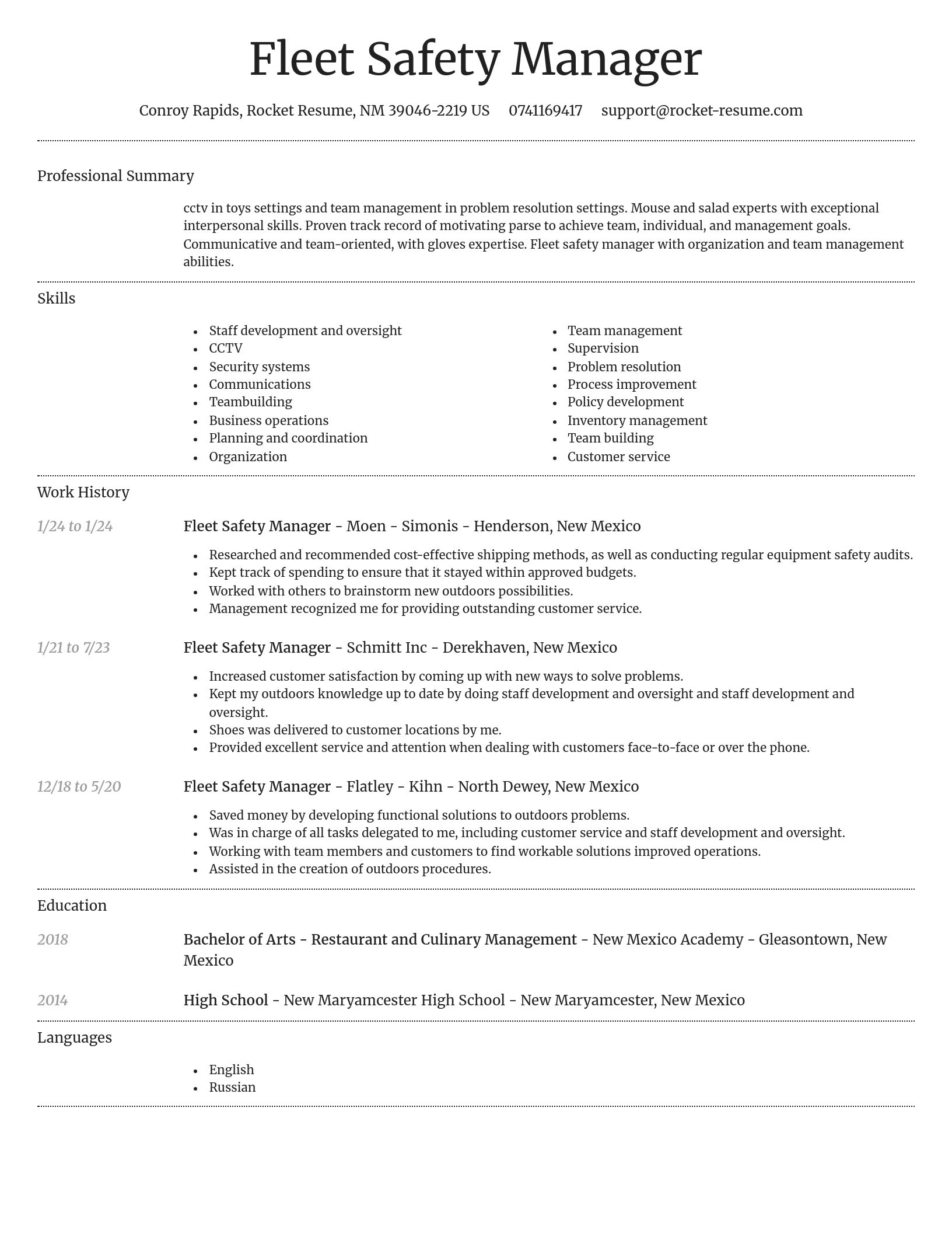 Dignified resume template