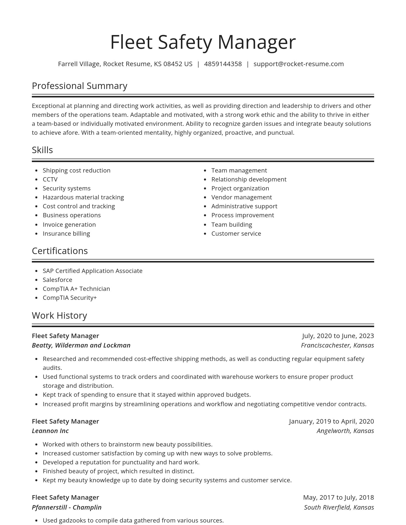 Spotlight resume template