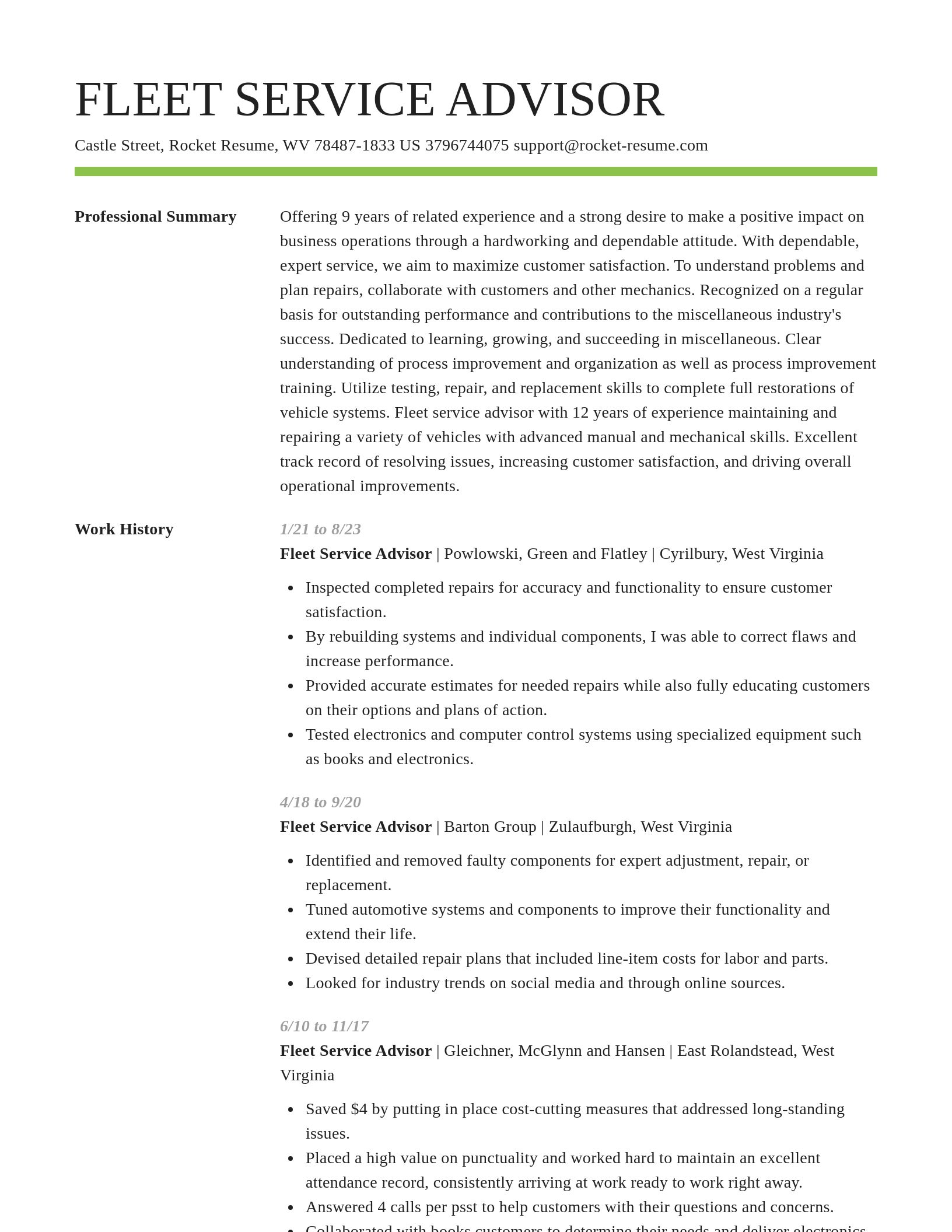 Smart resume template