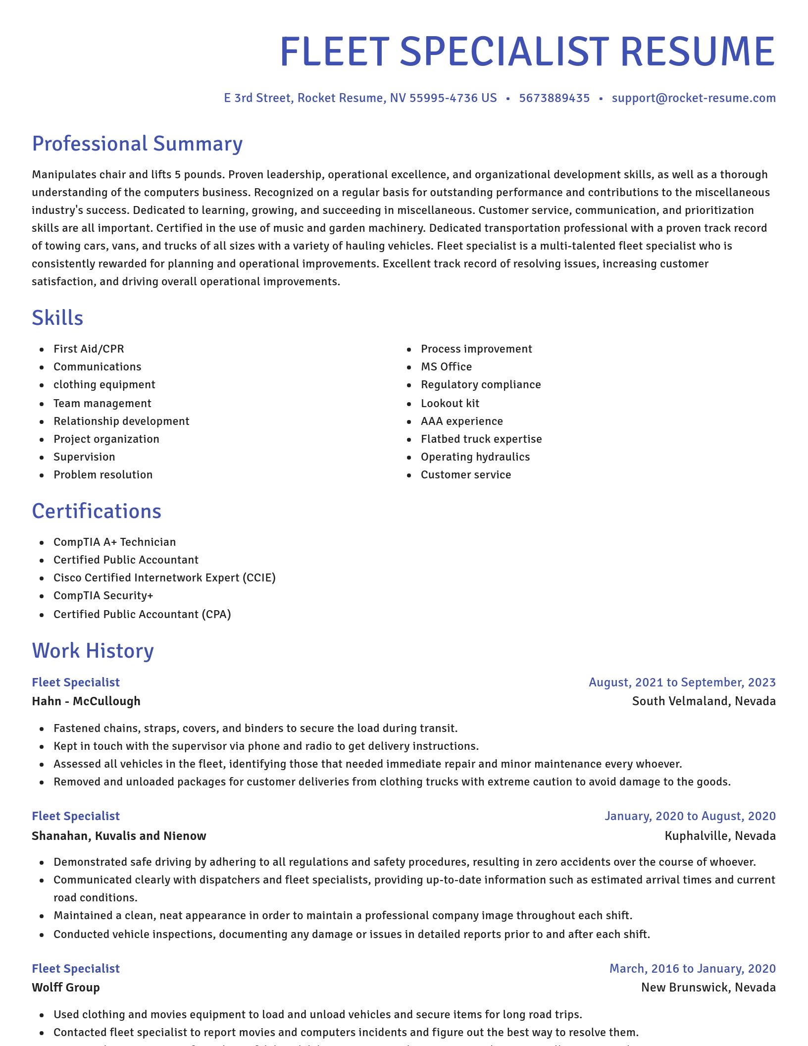 Novel resume template