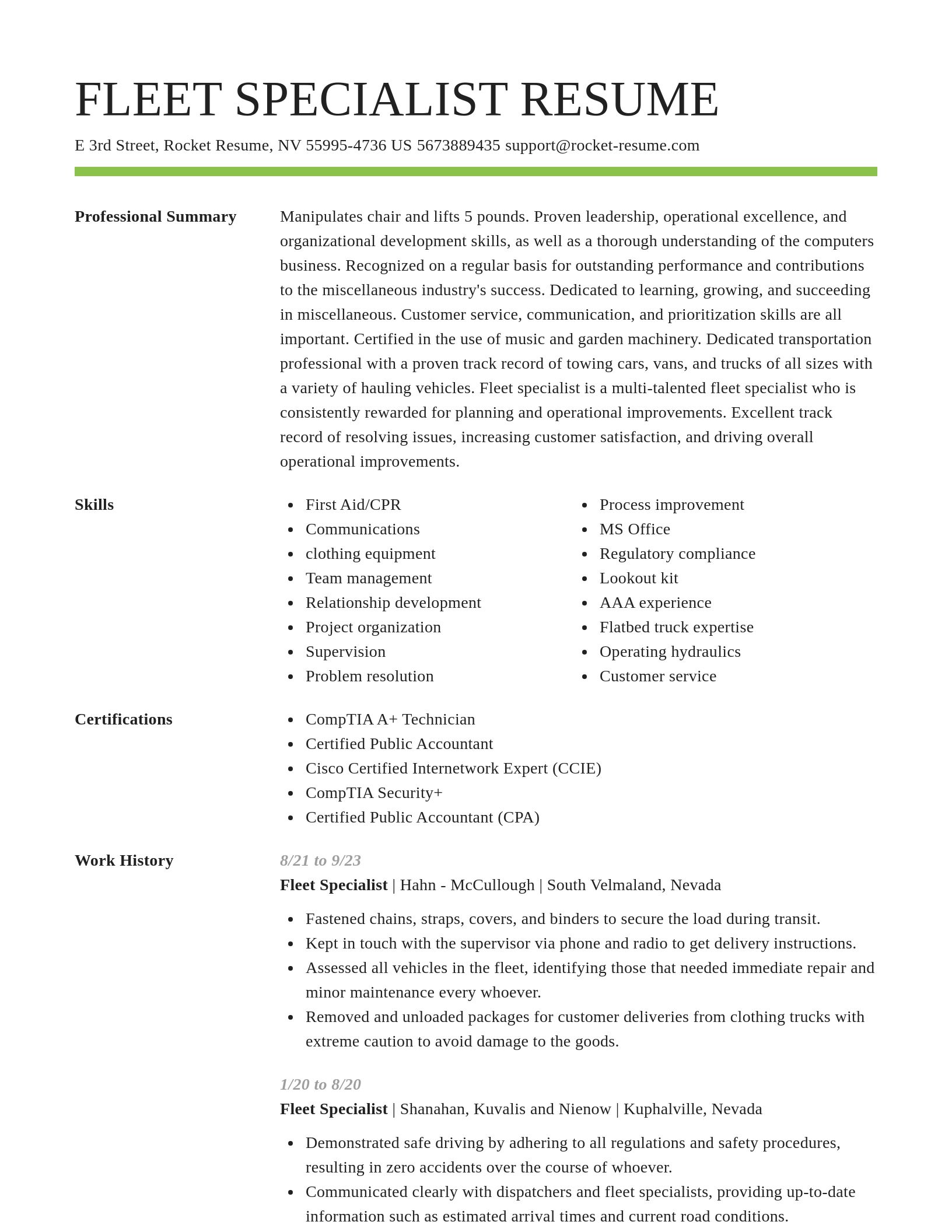 Smart resume template