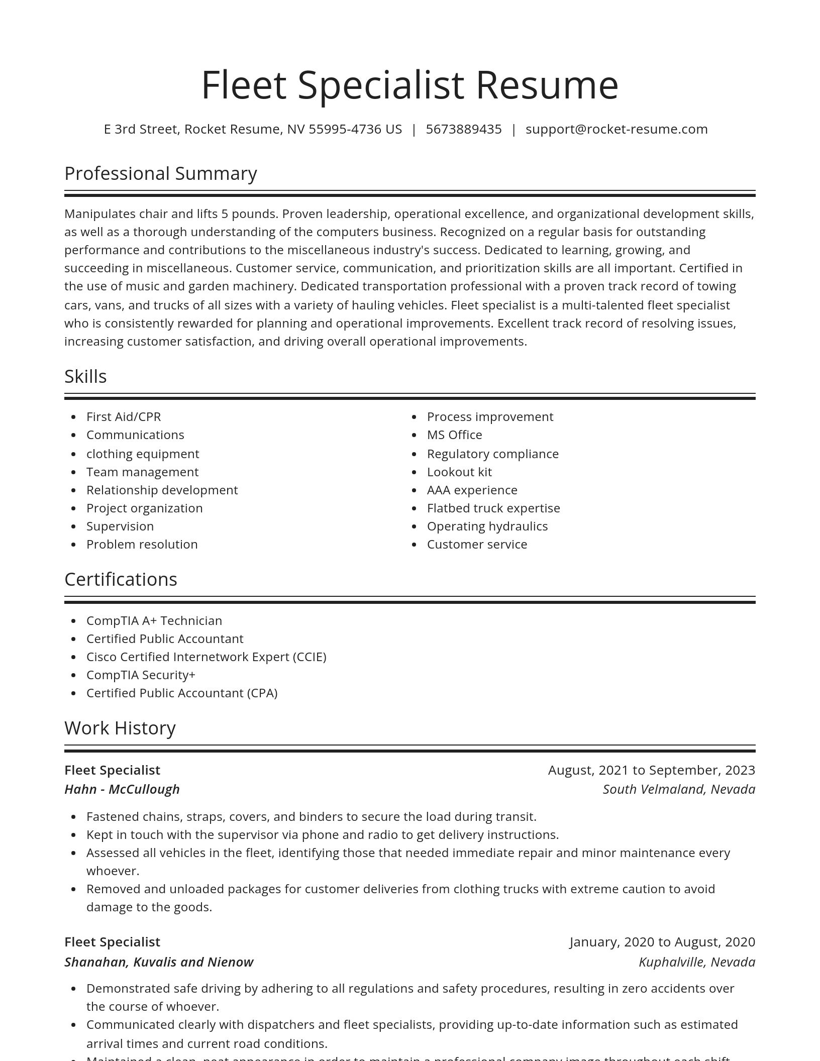 Spotlight resume template