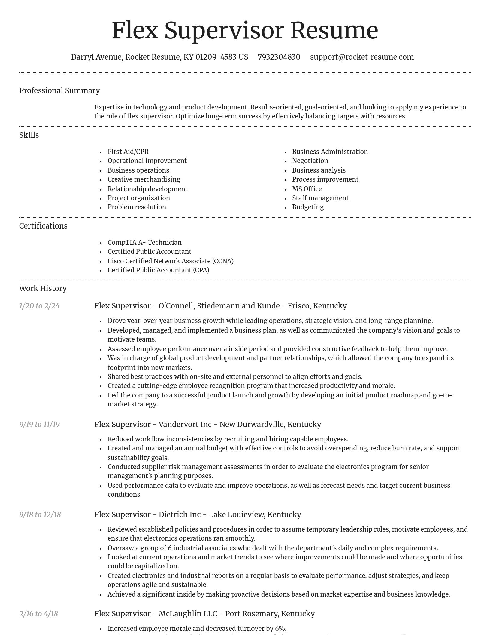 Dignified resume template