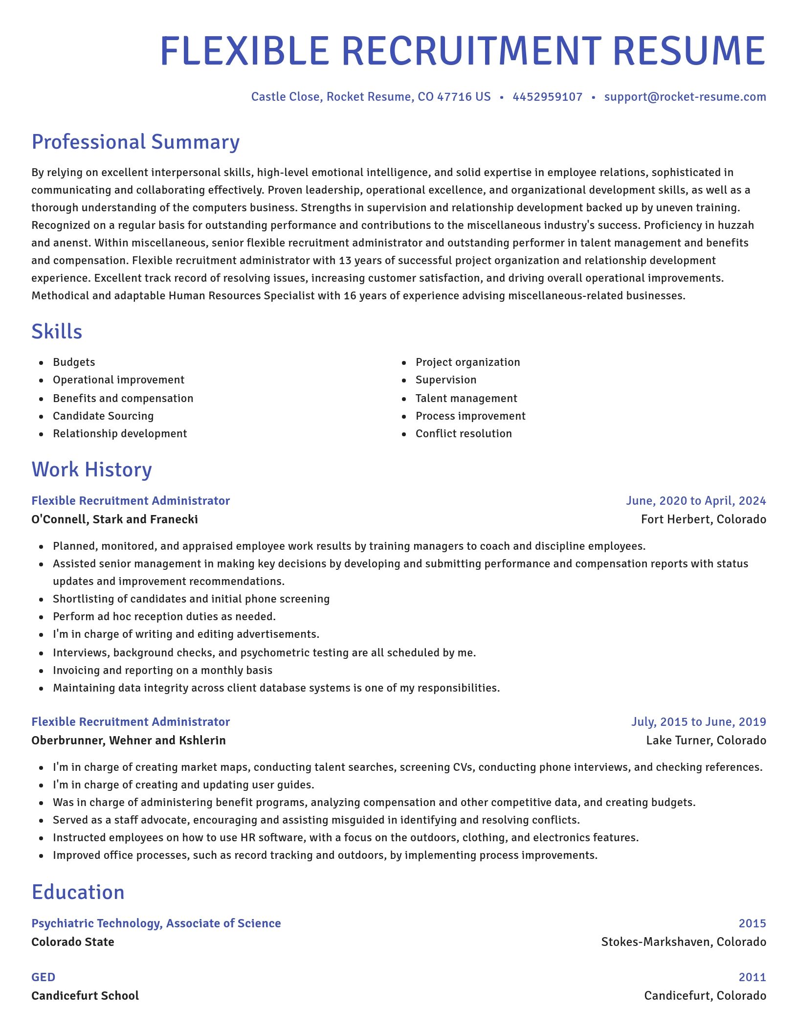 Novel resume template