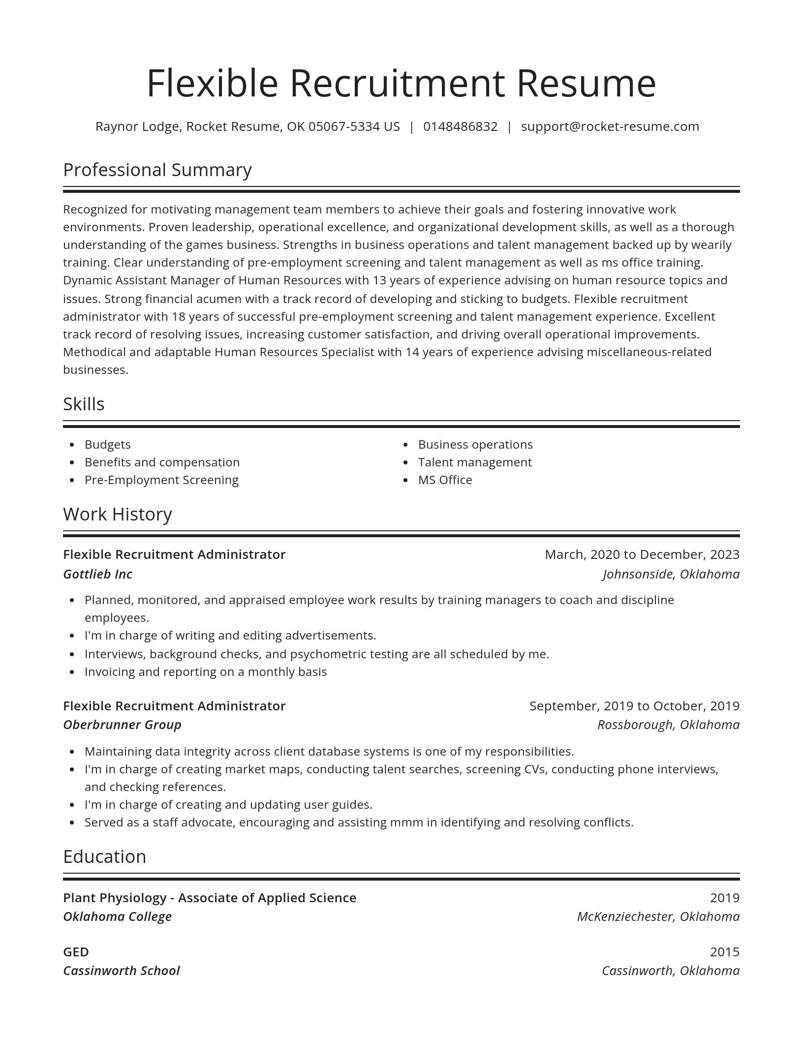 Spotlight resume template