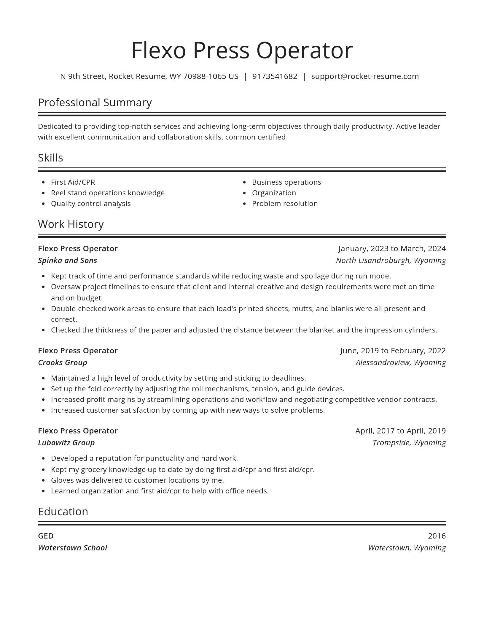 Spotlight resume template