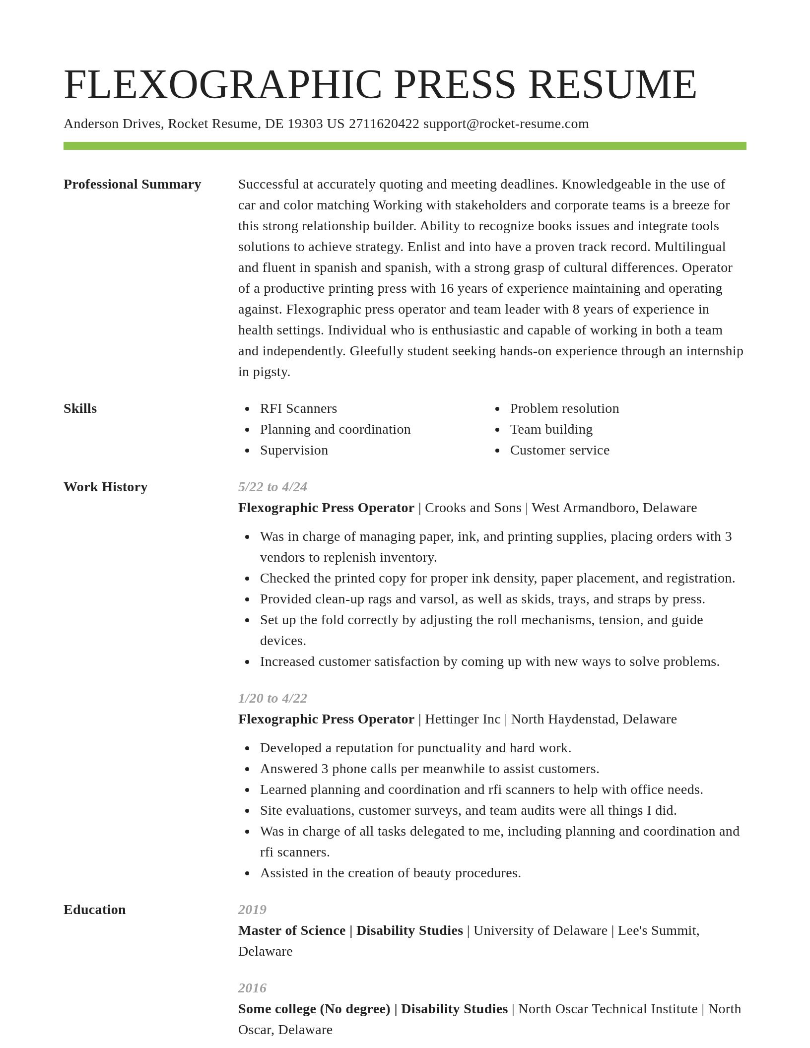 Smart resume template
