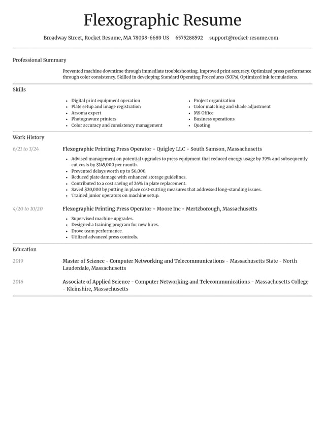 Dignified resume template