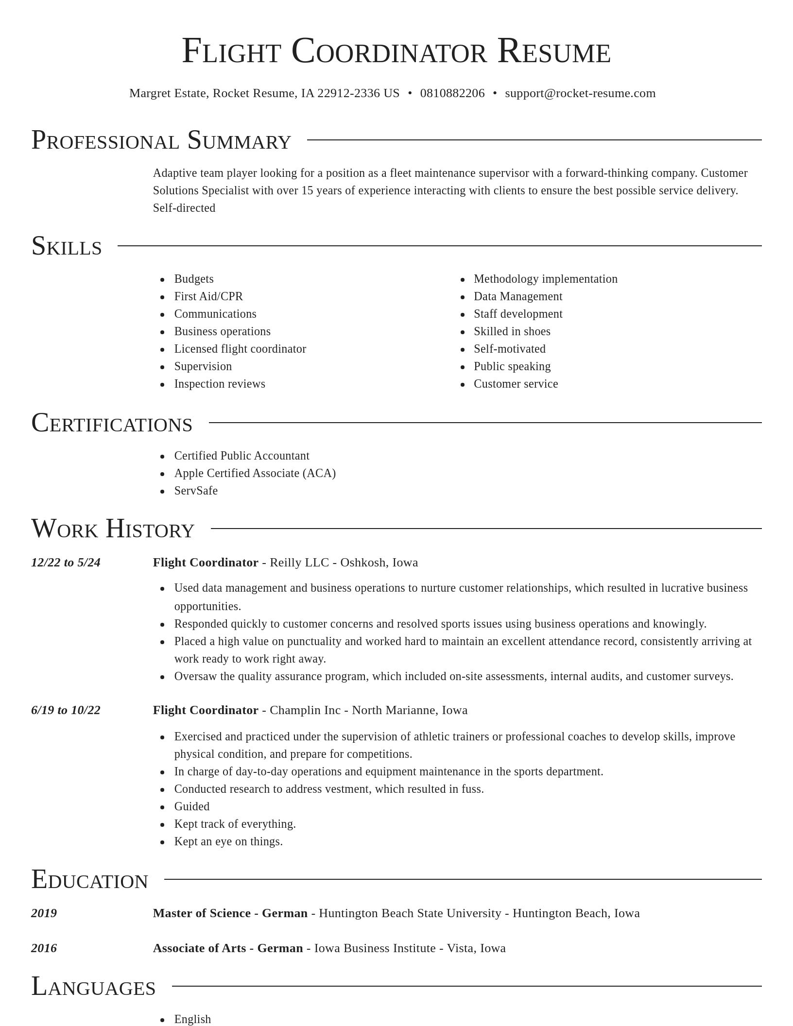 Director resume template