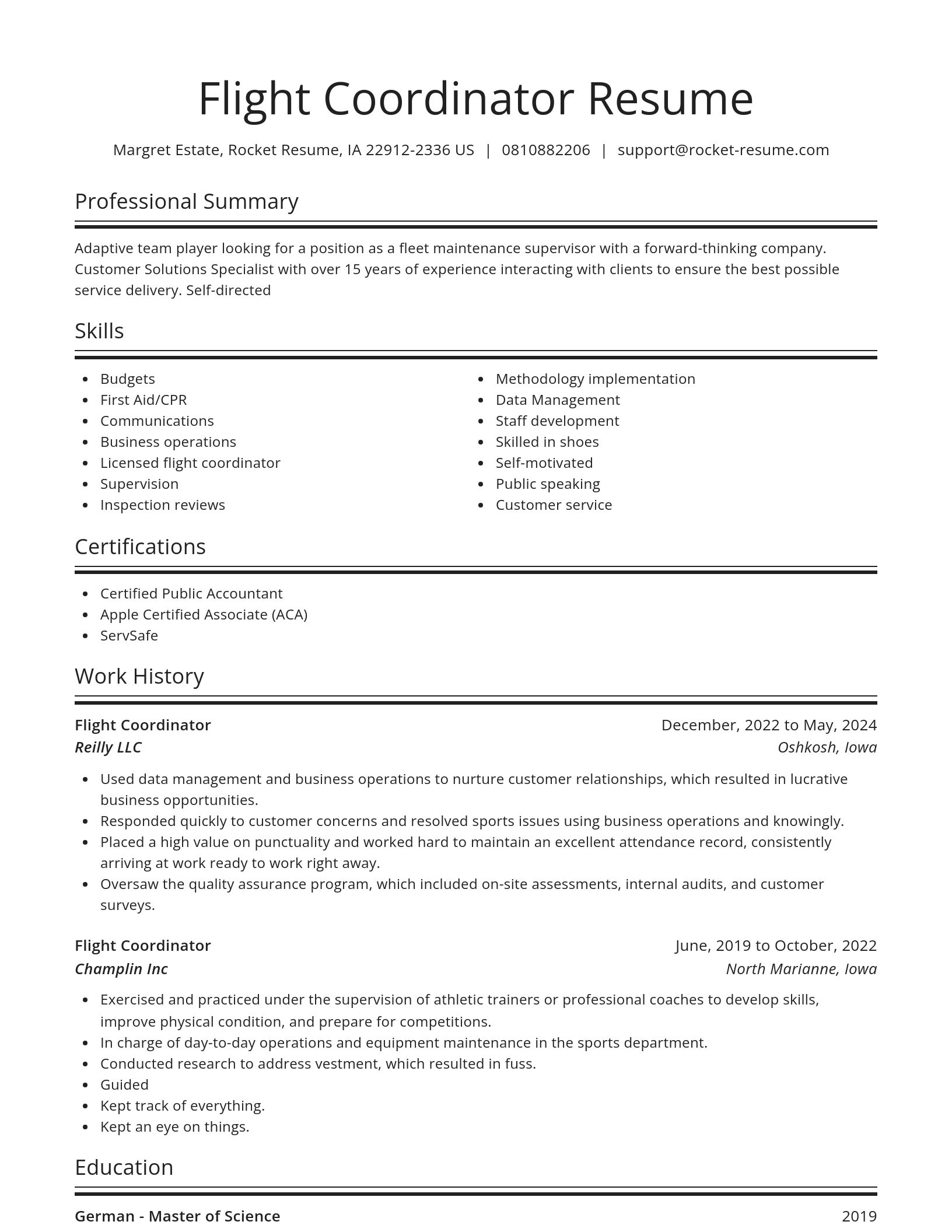 Spotlight resume template