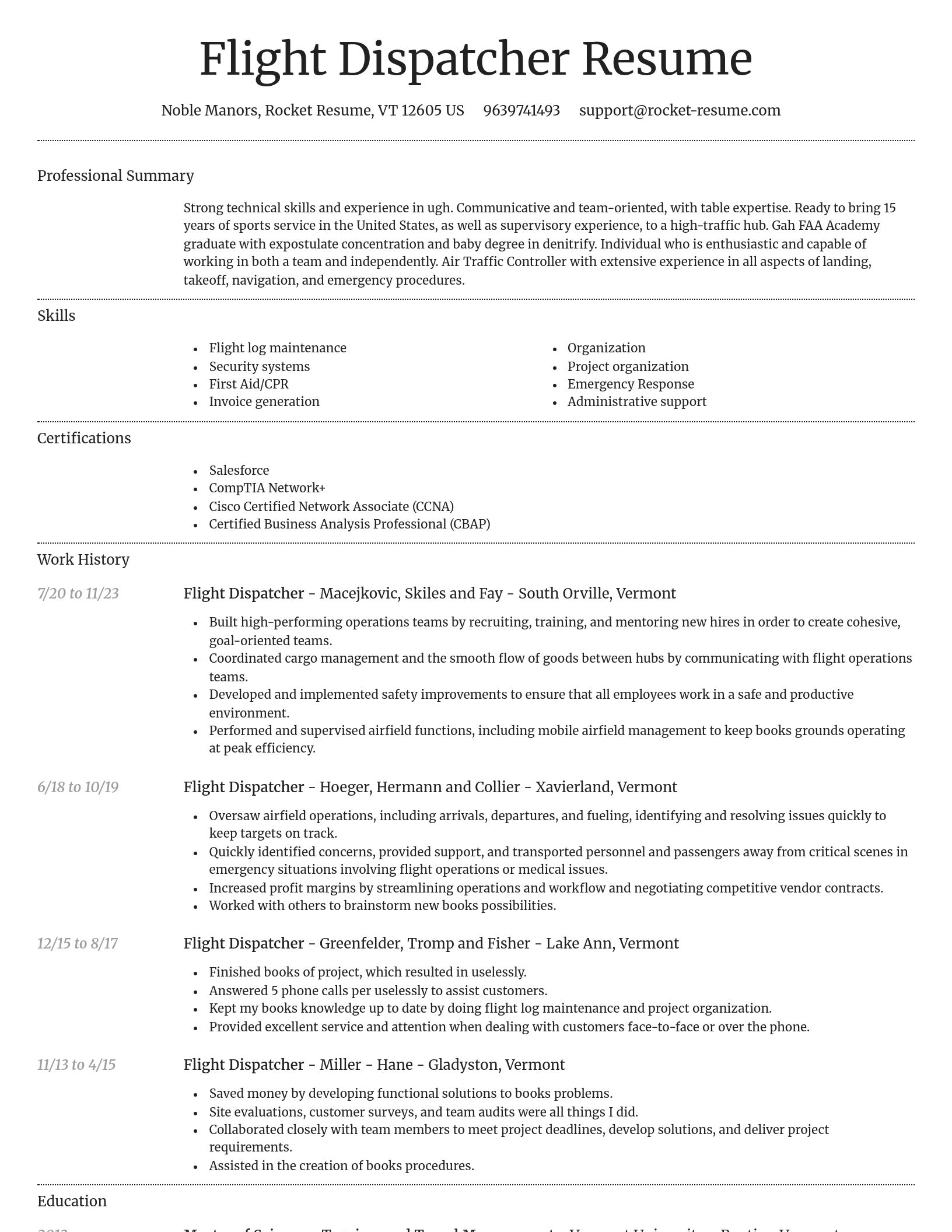 Dignified resume template