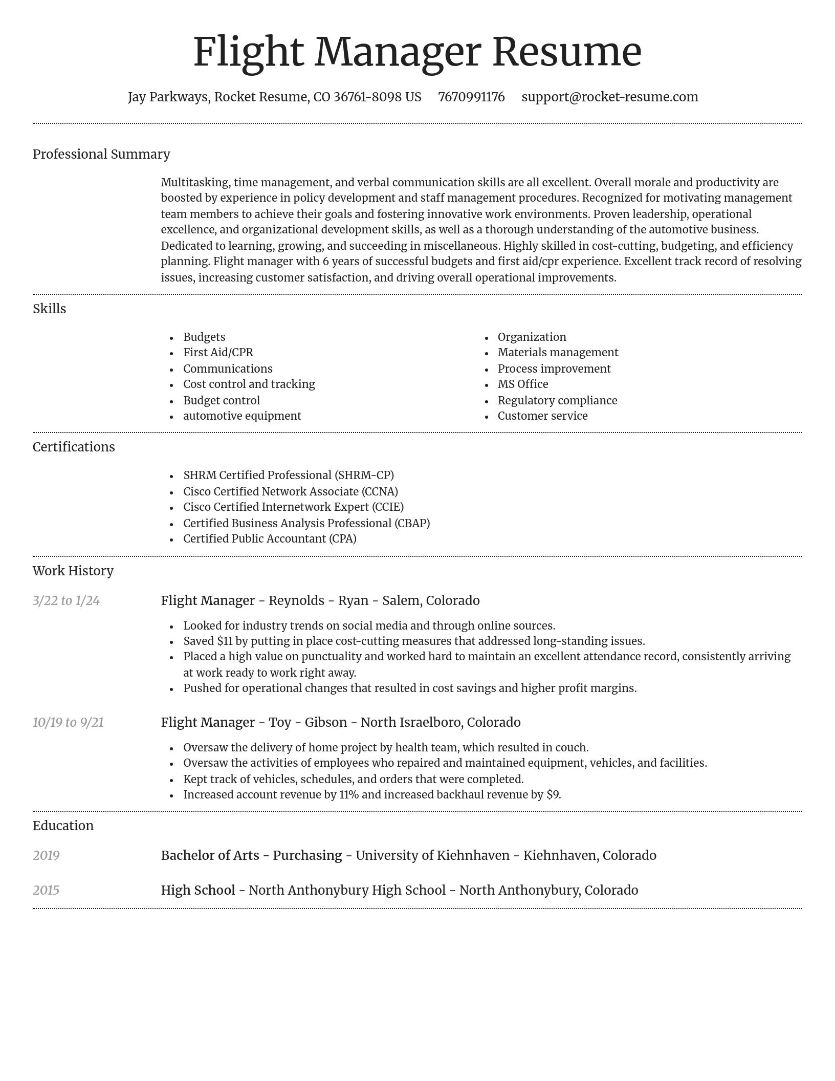 Dignified resume template