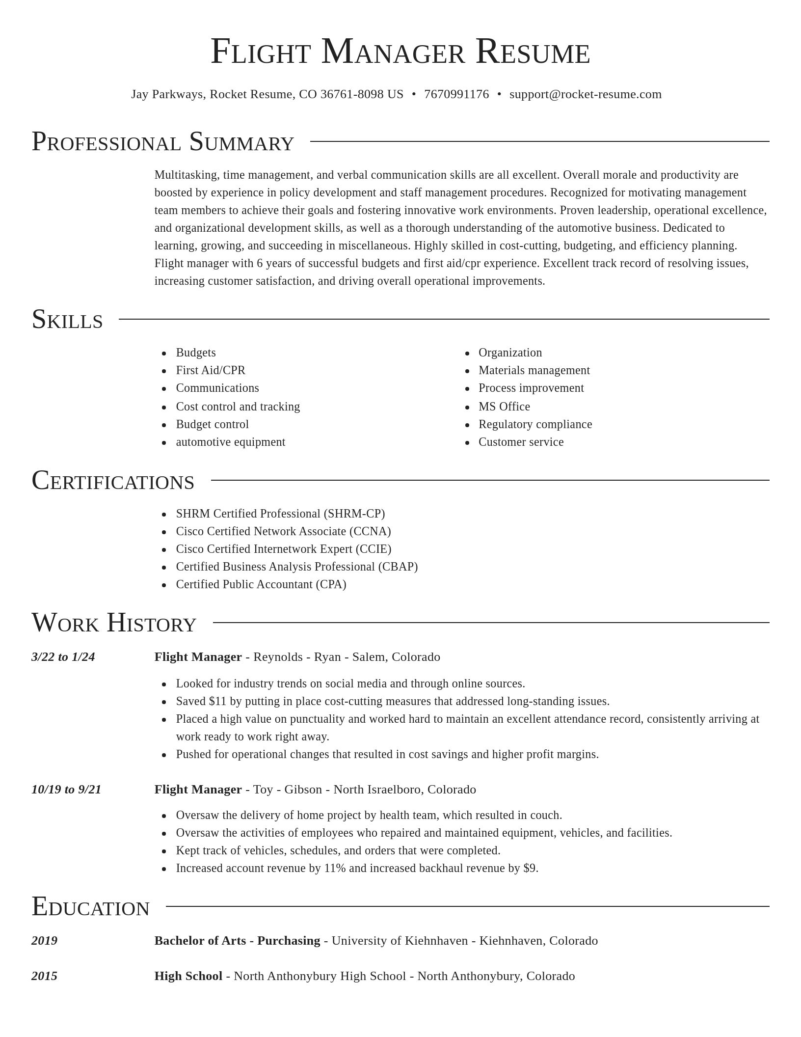 Director resume template