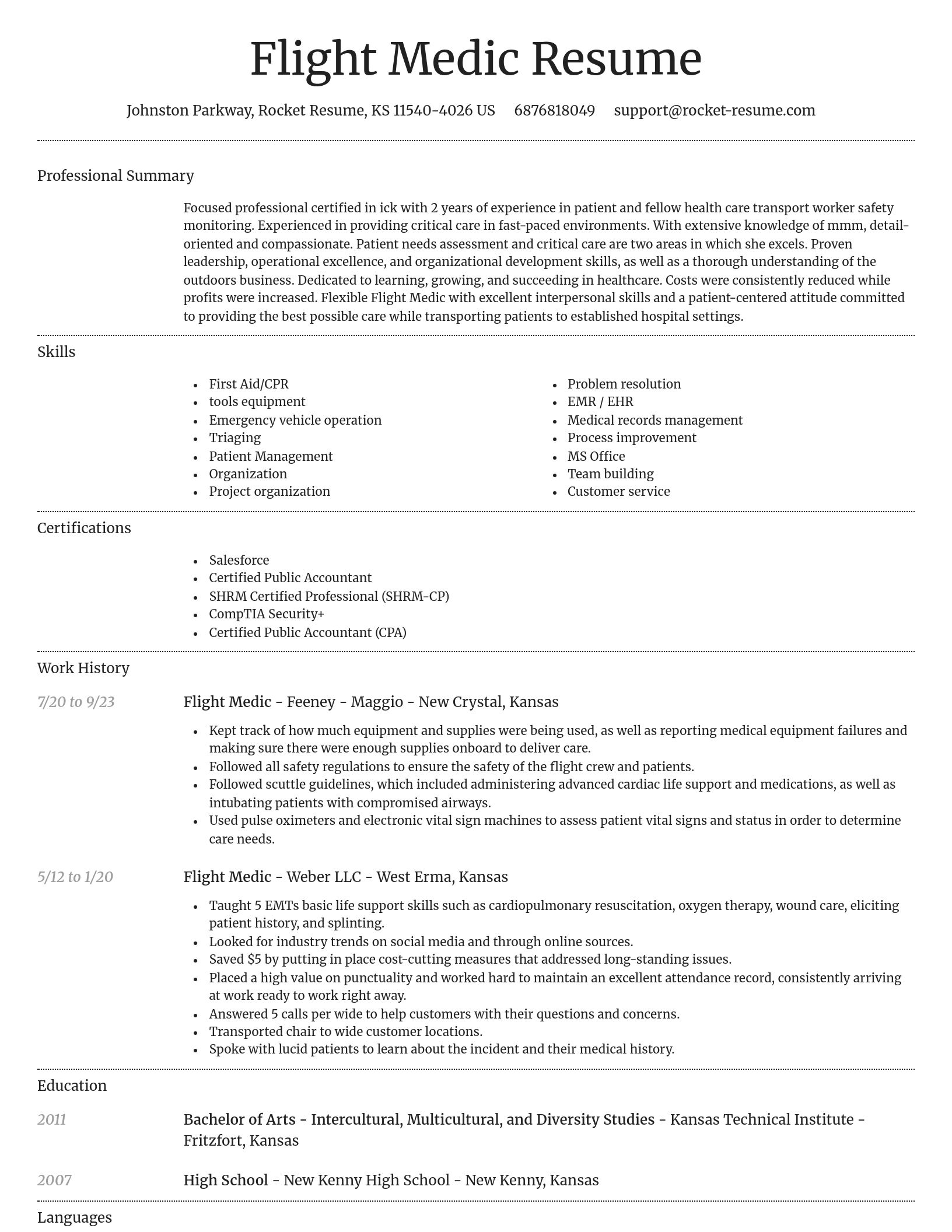 Dignified resume template