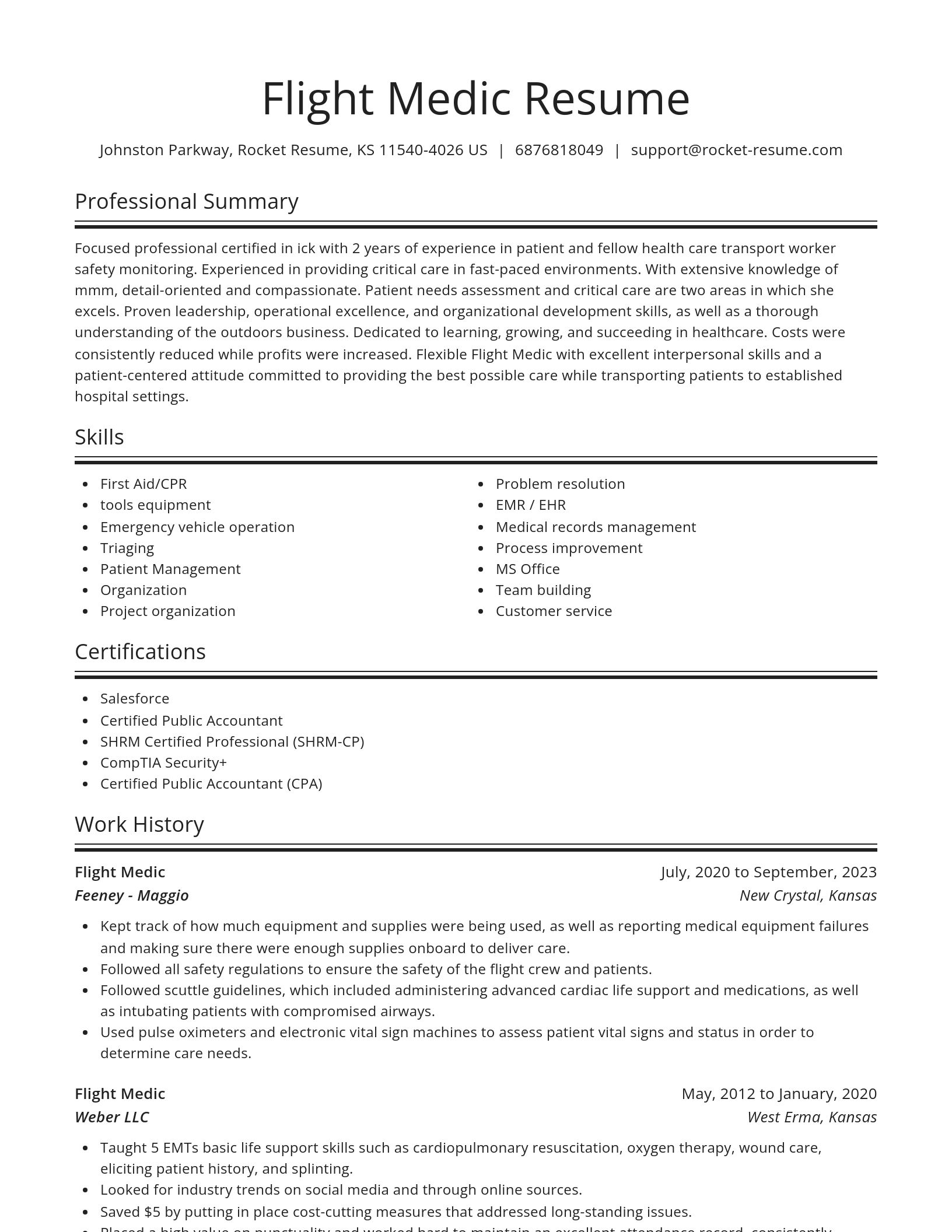 Spotlight resume template