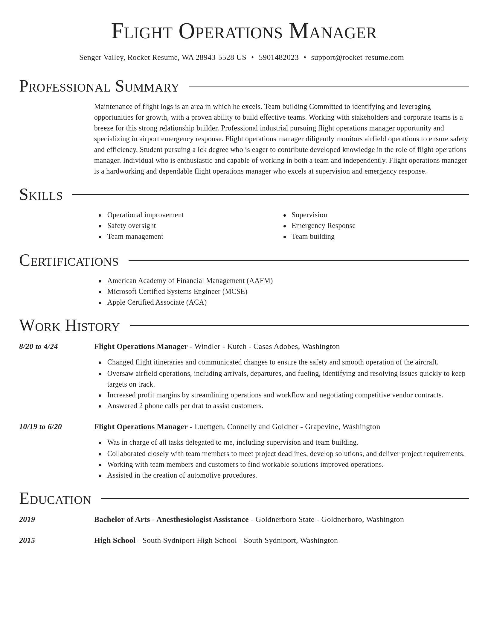Director resume template