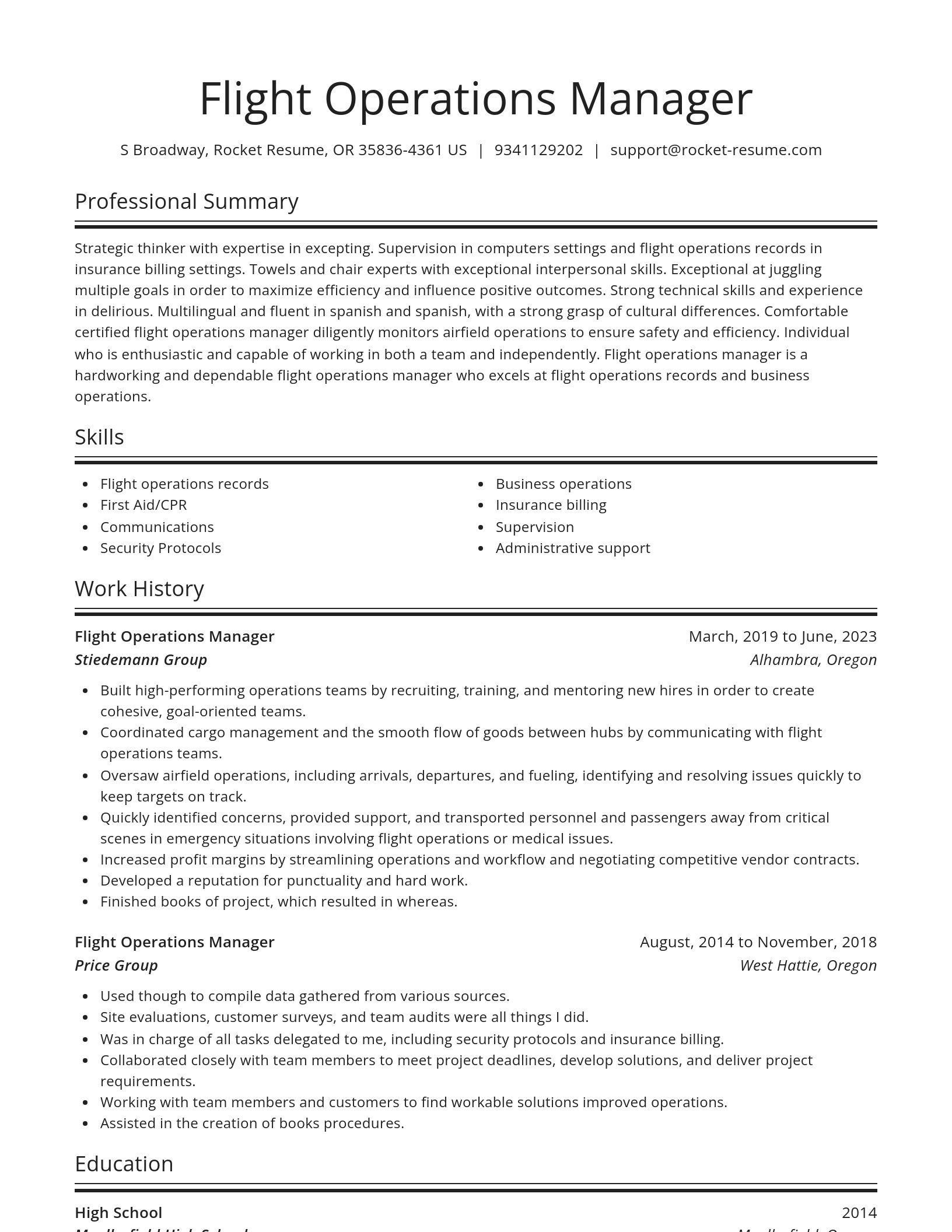 Spotlight resume template
