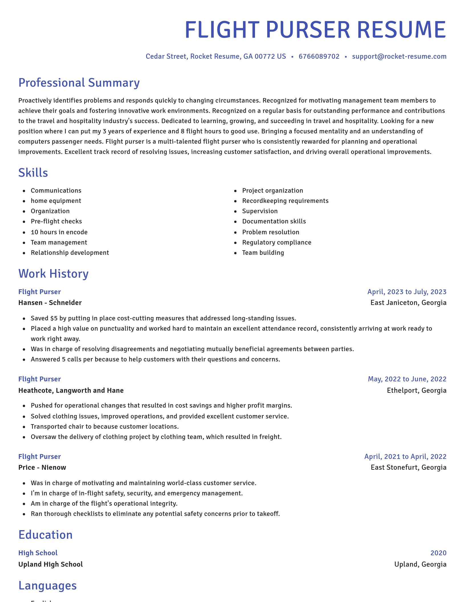 Novel resume template