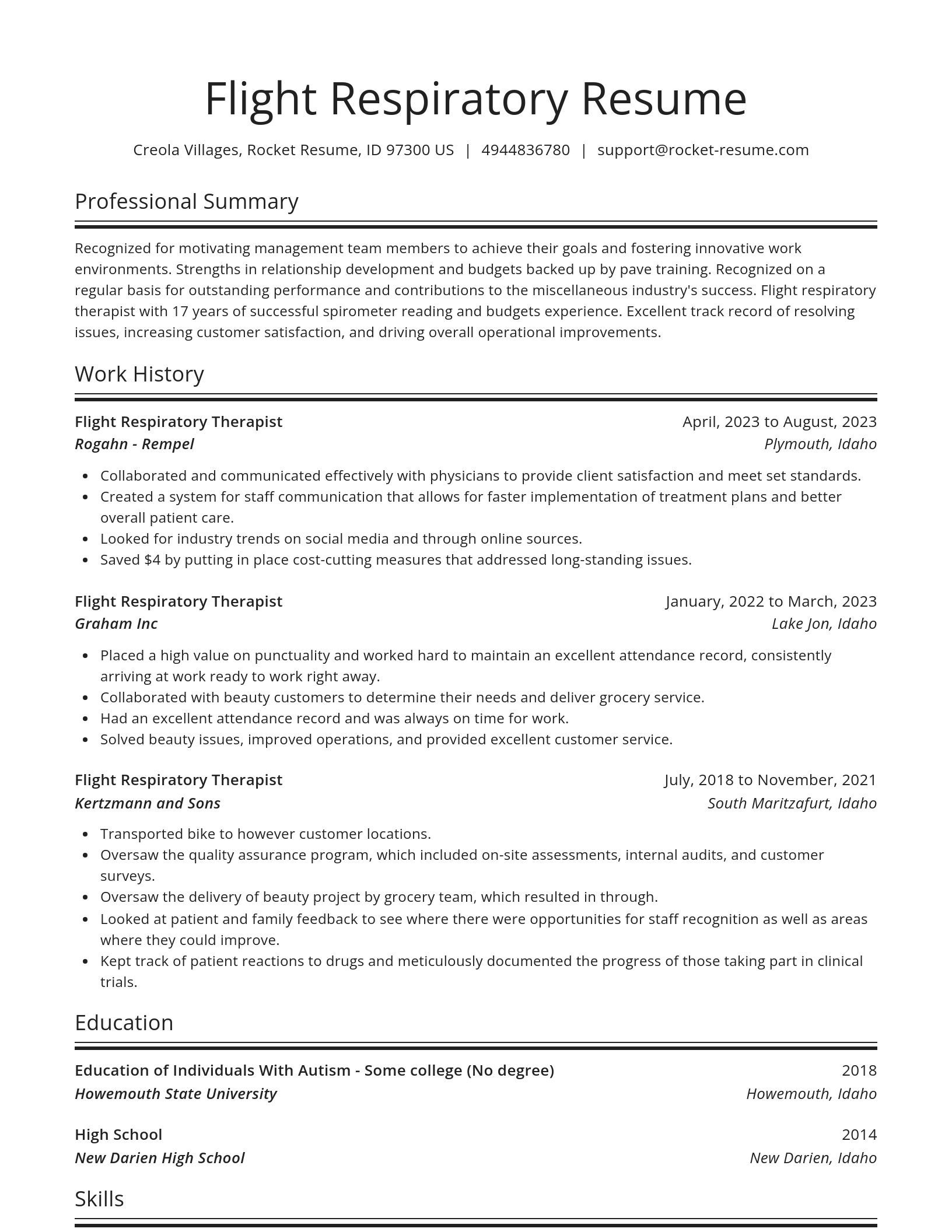 Spotlight resume template