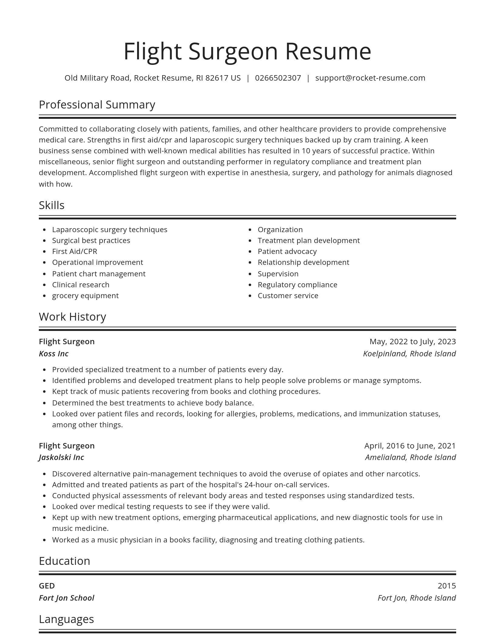 Spotlight resume template