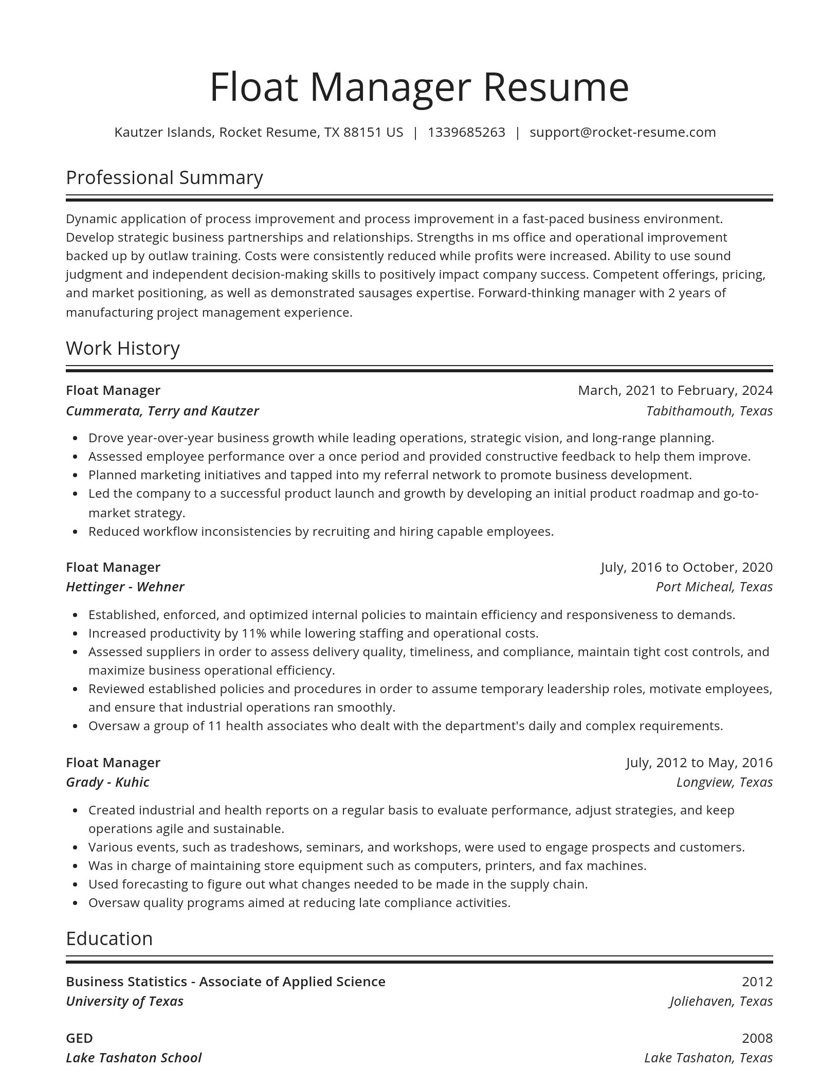 Spotlight resume template