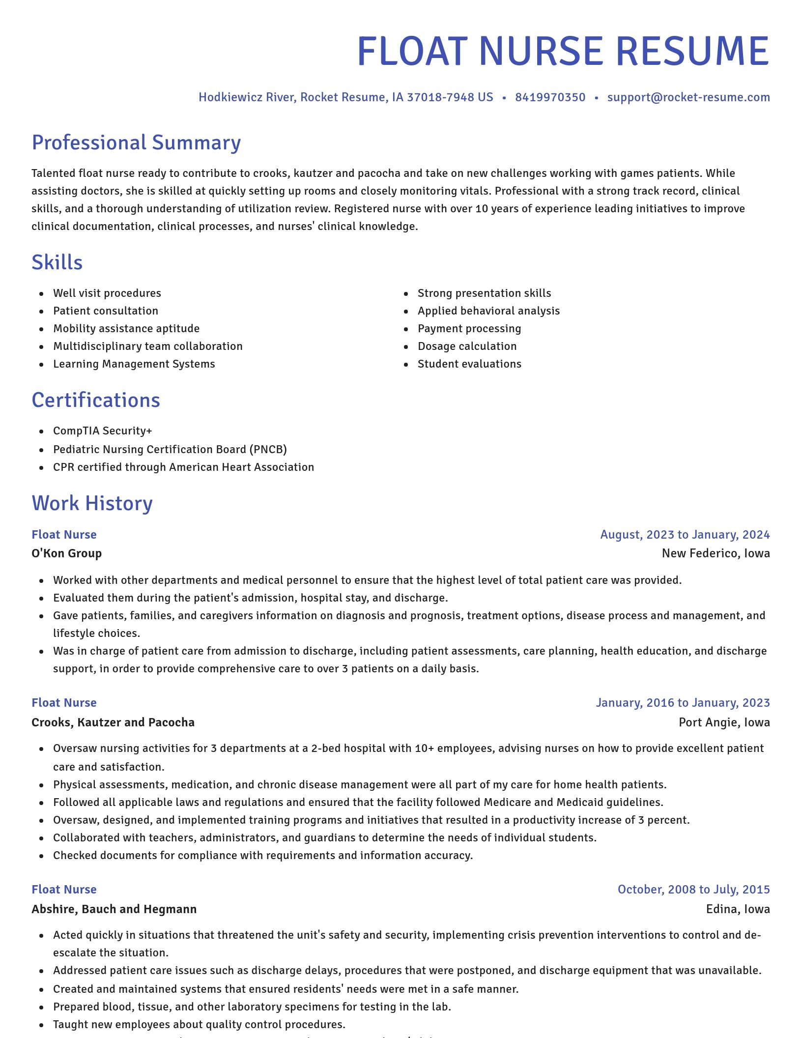 Novel resume template