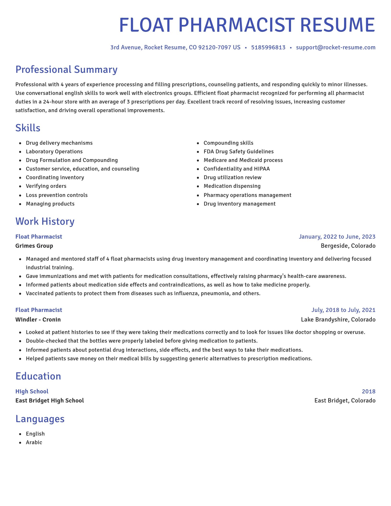 Novel resume template