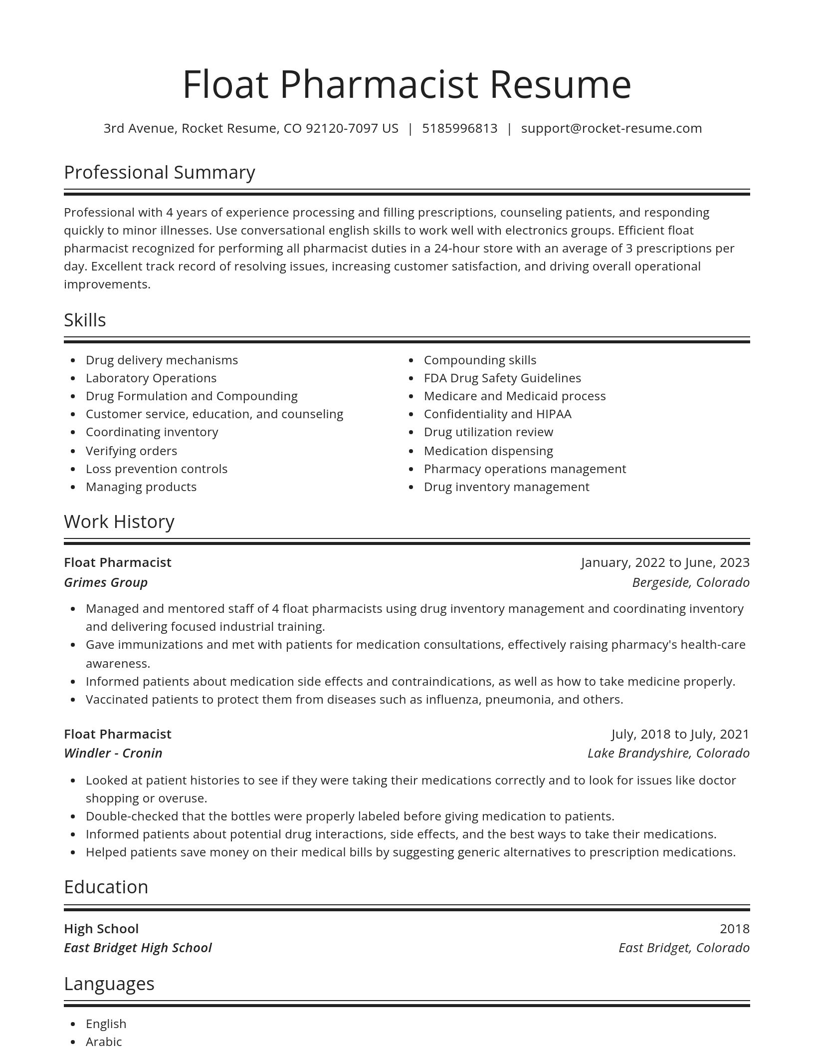 Spotlight resume template