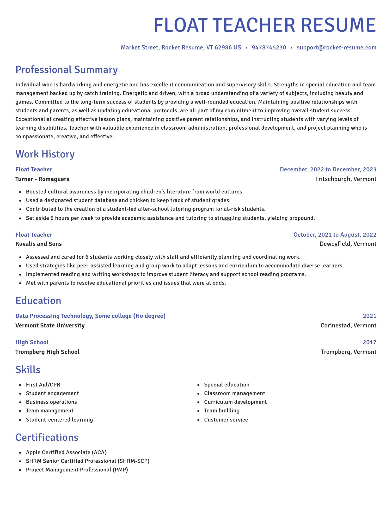 Novel resume template