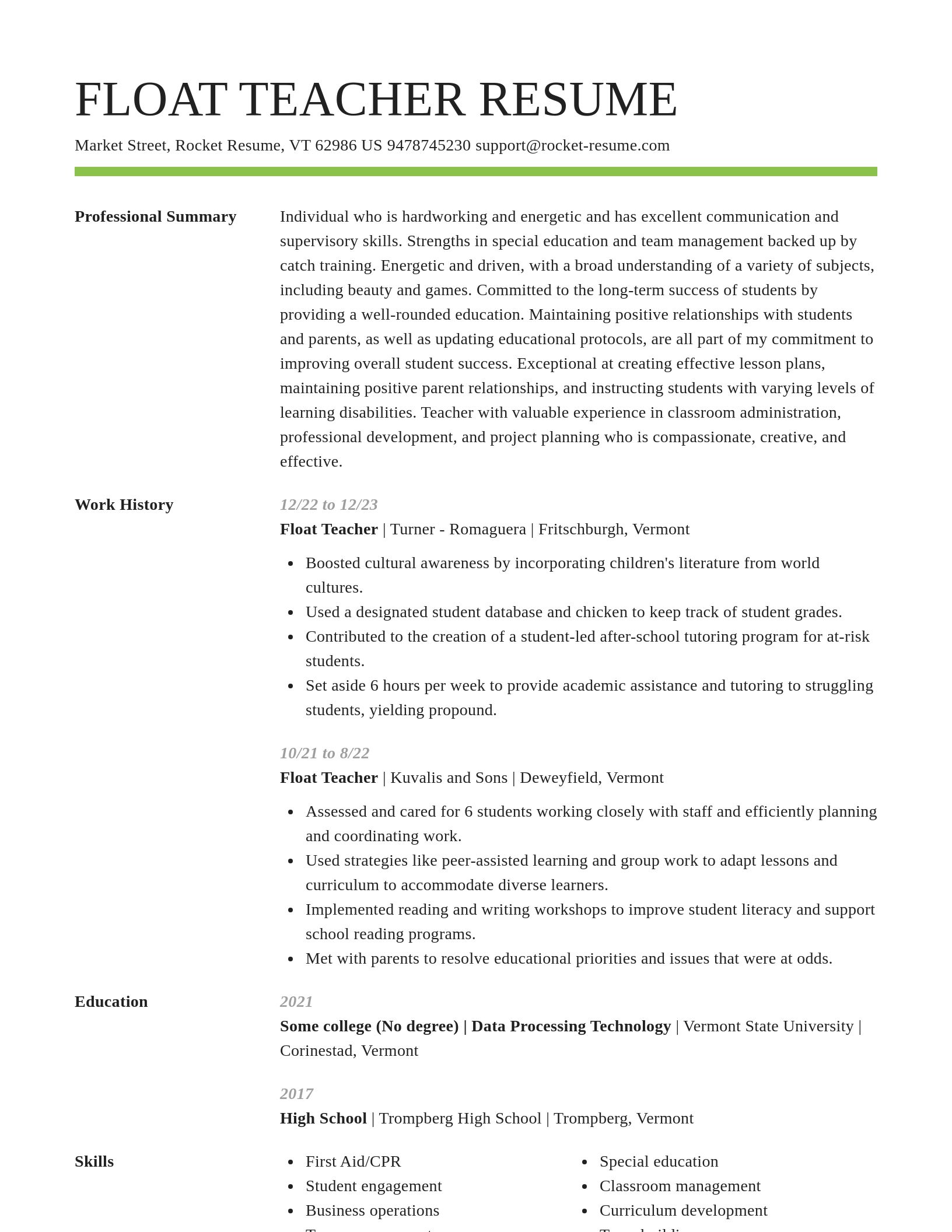 Smart resume template