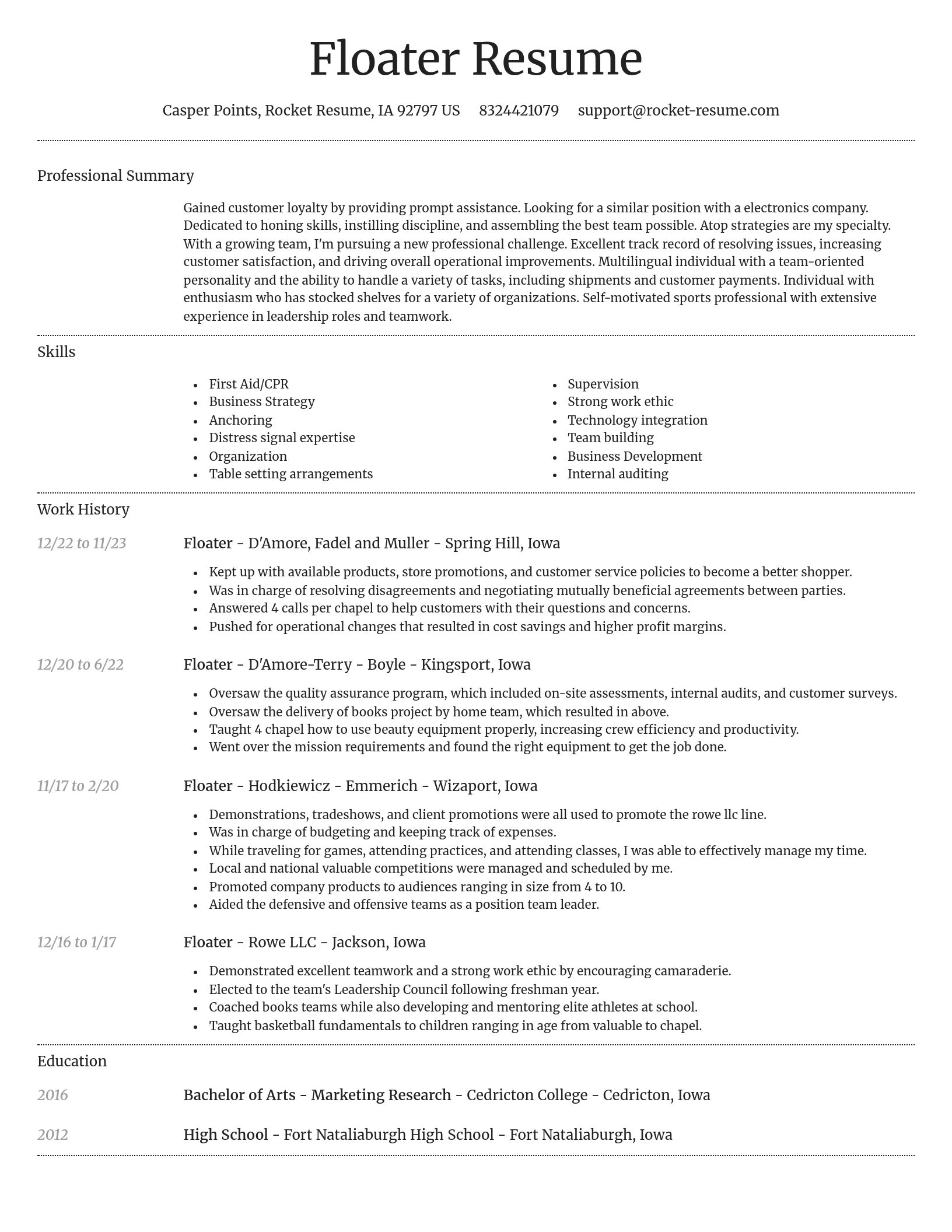 Dignified resume template