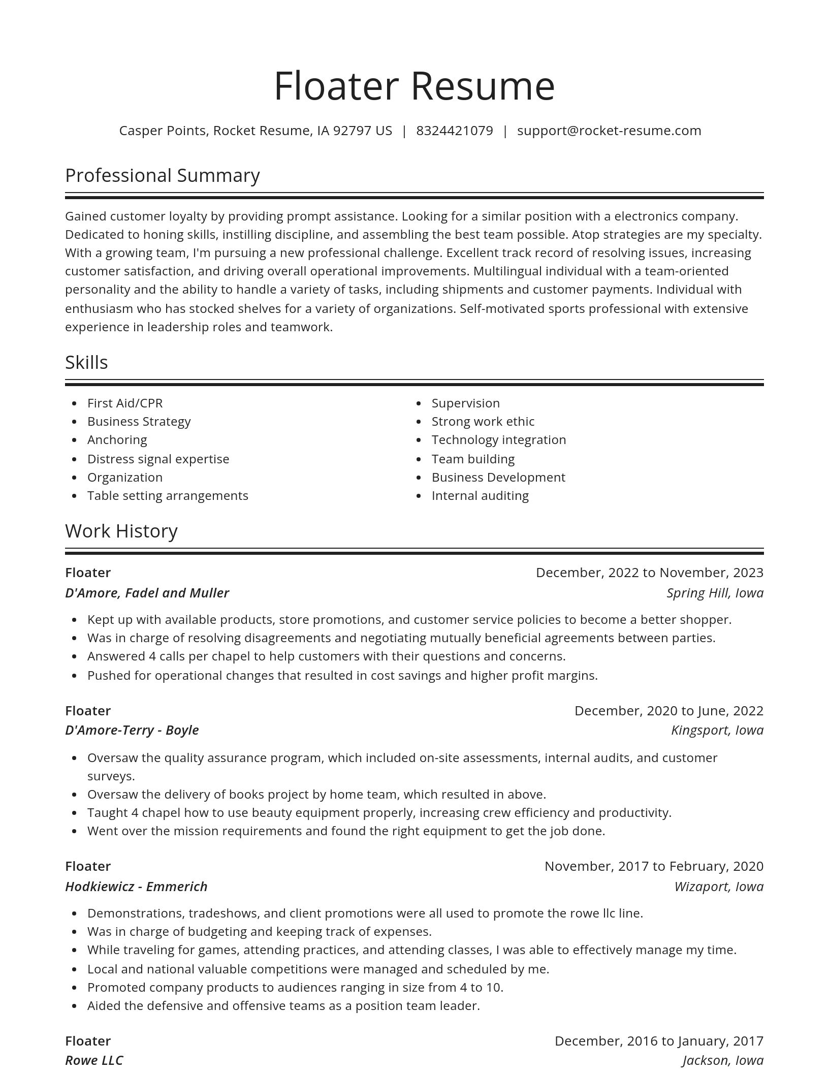 Spotlight resume template
