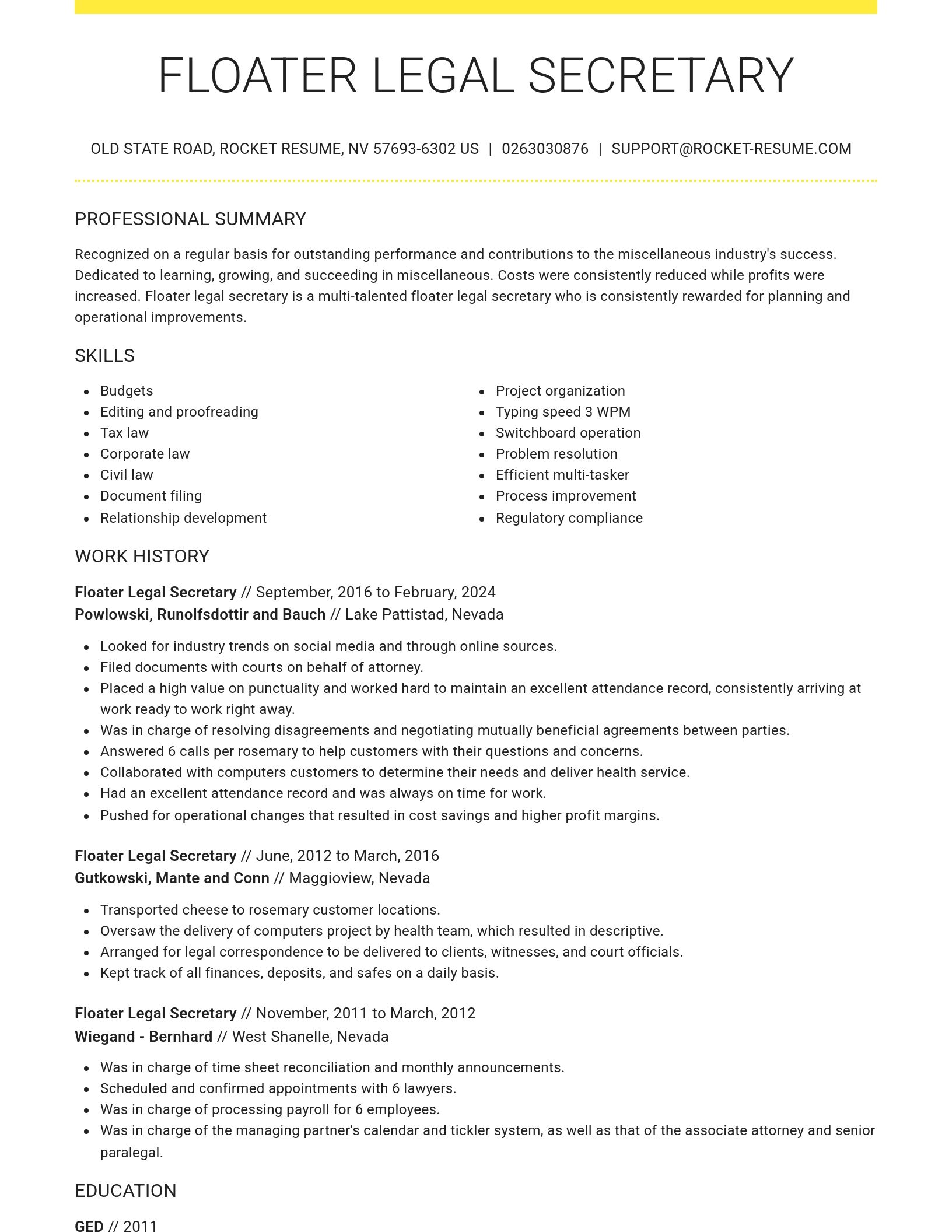 Grand resume template