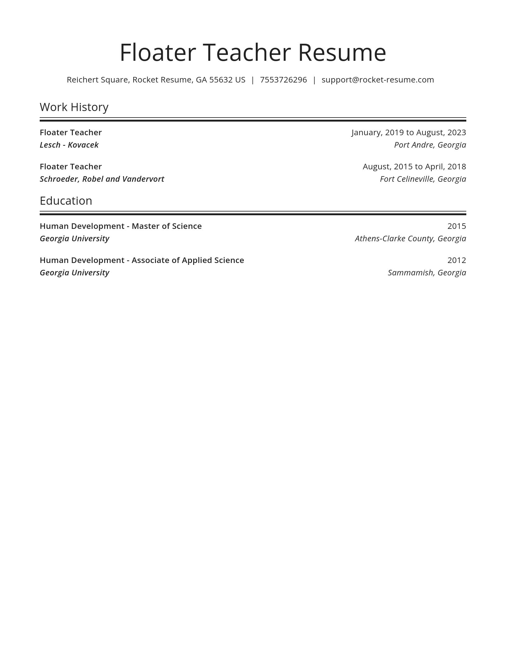 Spotlight resume template