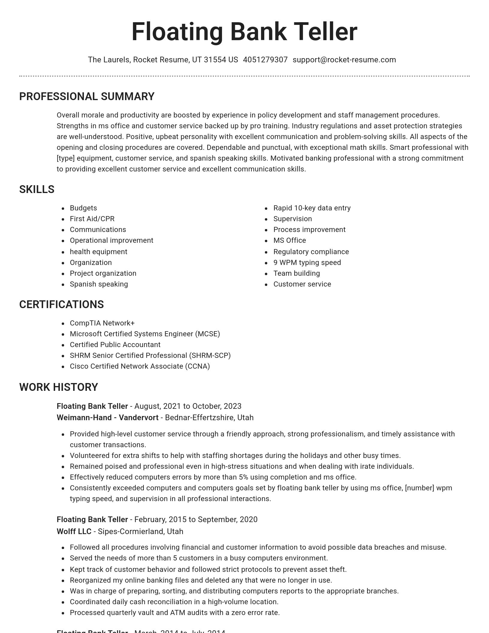 Brilliant resume template