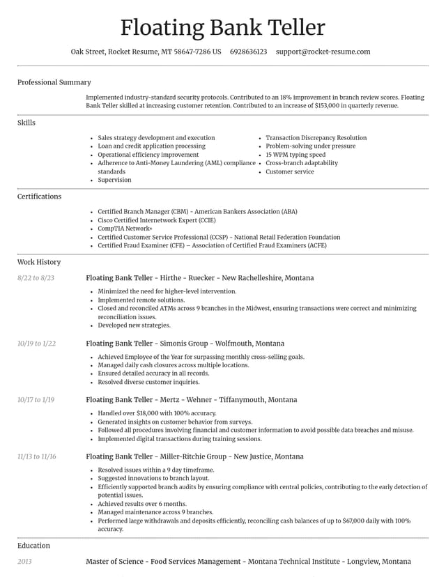 Dignified resume template
