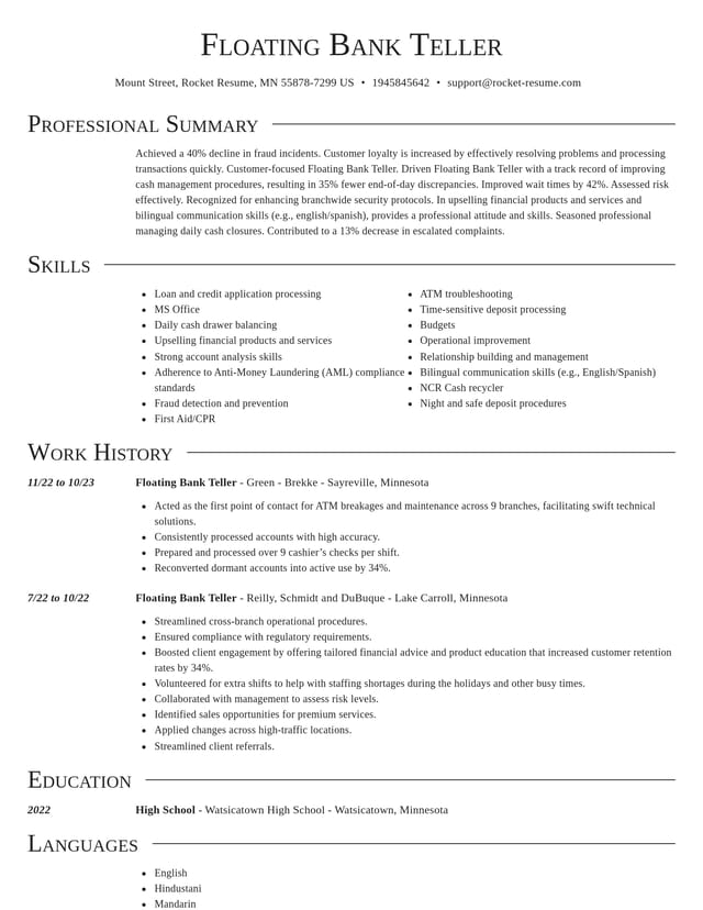 Director resume template