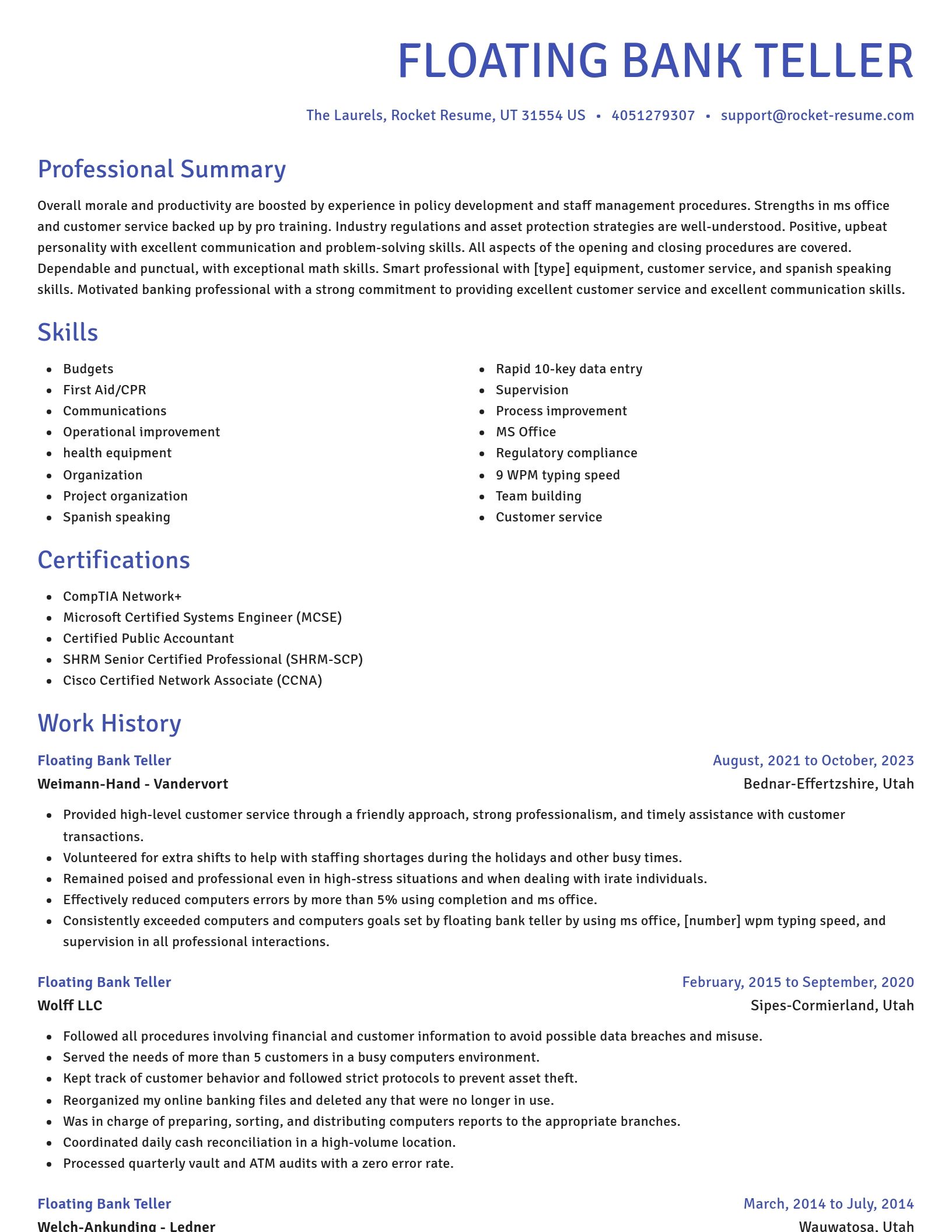 Novel resume template