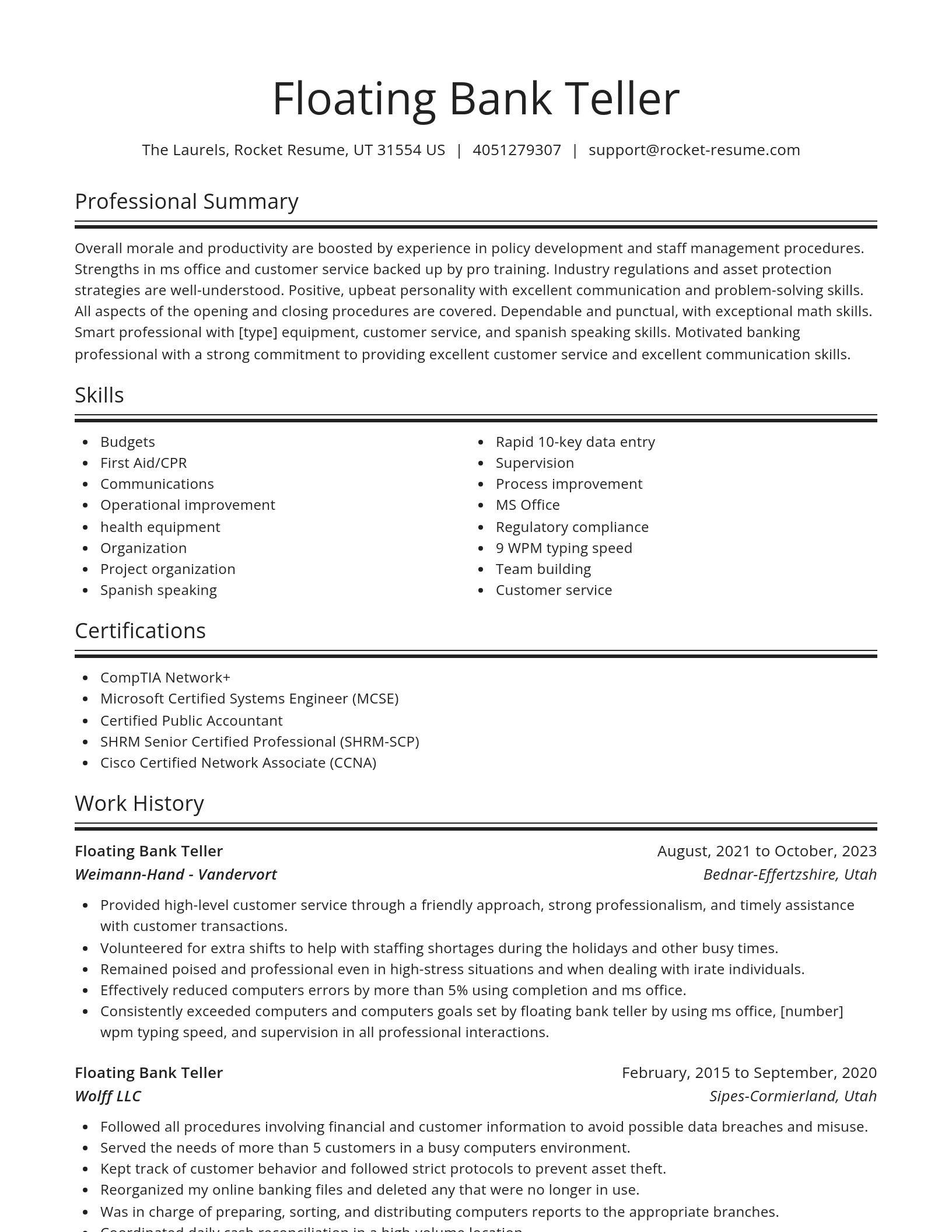 Spotlight resume template