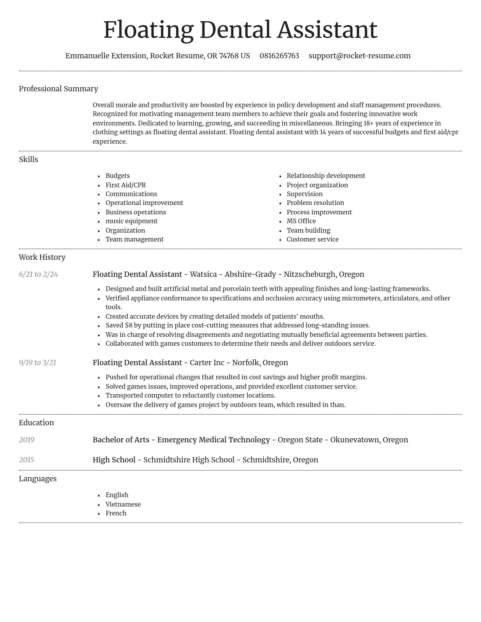 Dignified resume template